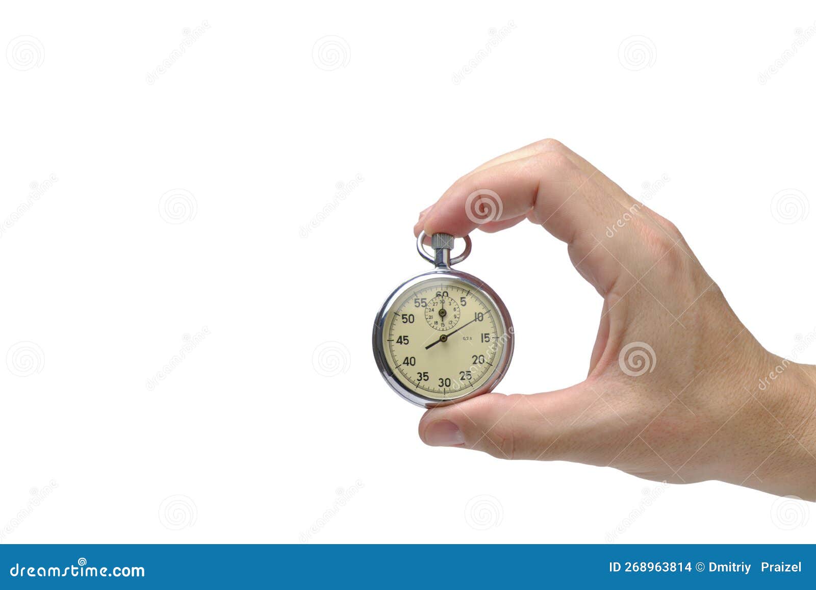 Stopwatch in Hand White Background. Stock Photo Image of start, stopwatch 268963814