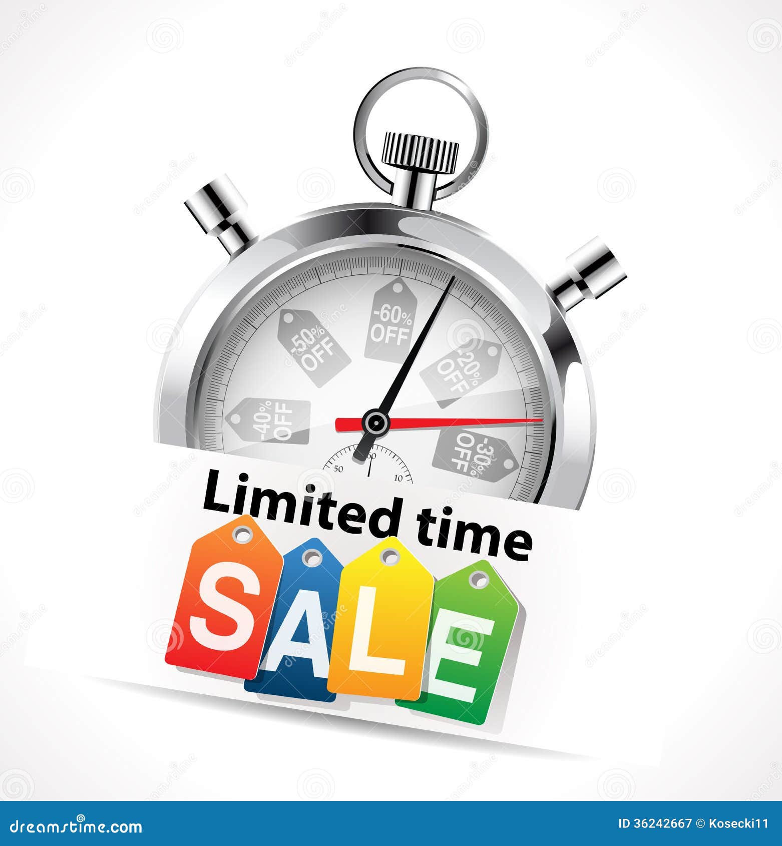 Stopwatch Limited Time  Sale  Stock Vector Image  36242667