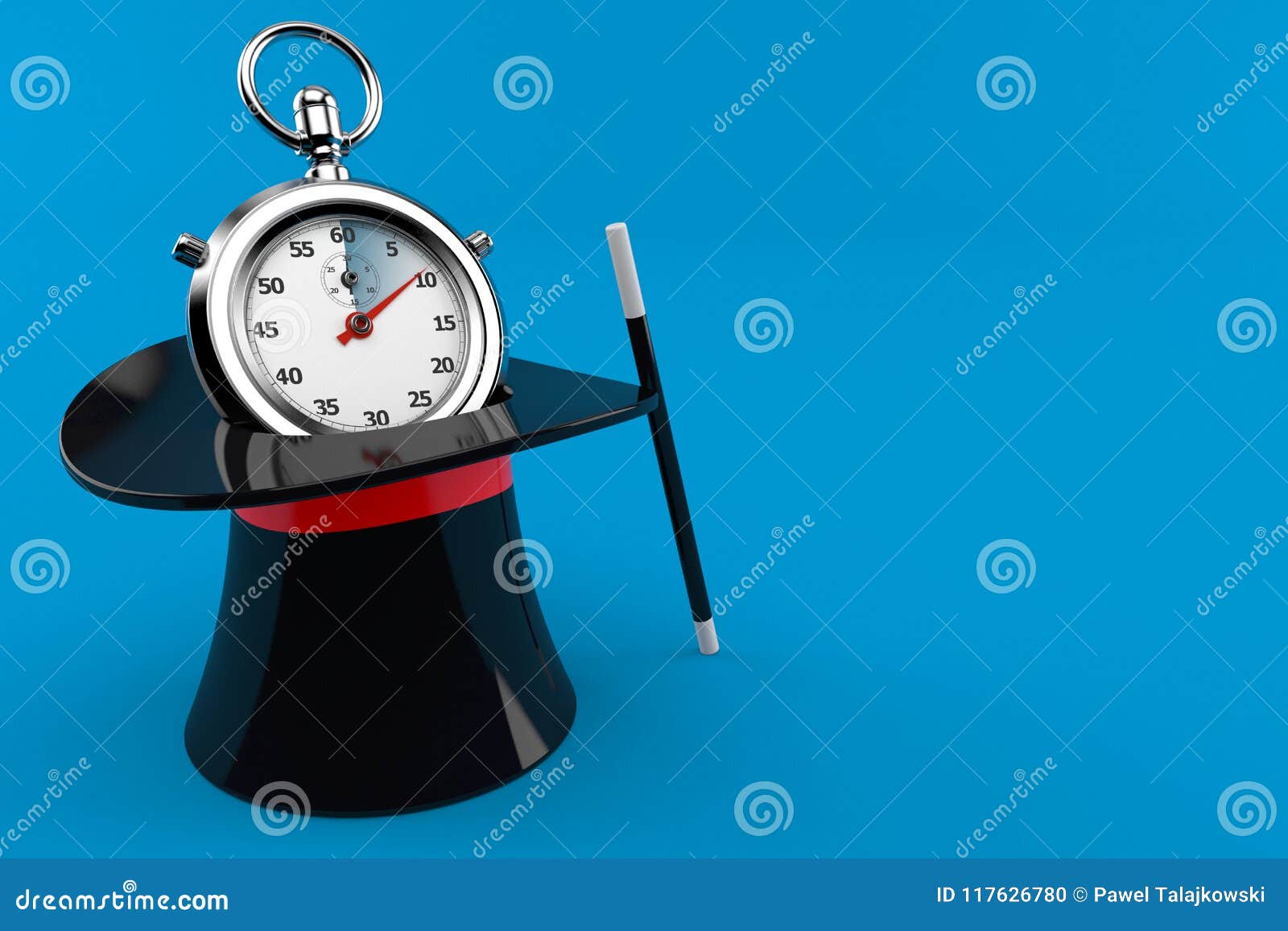 Stopwatch with magic hat stock illustration. Illustration of timer