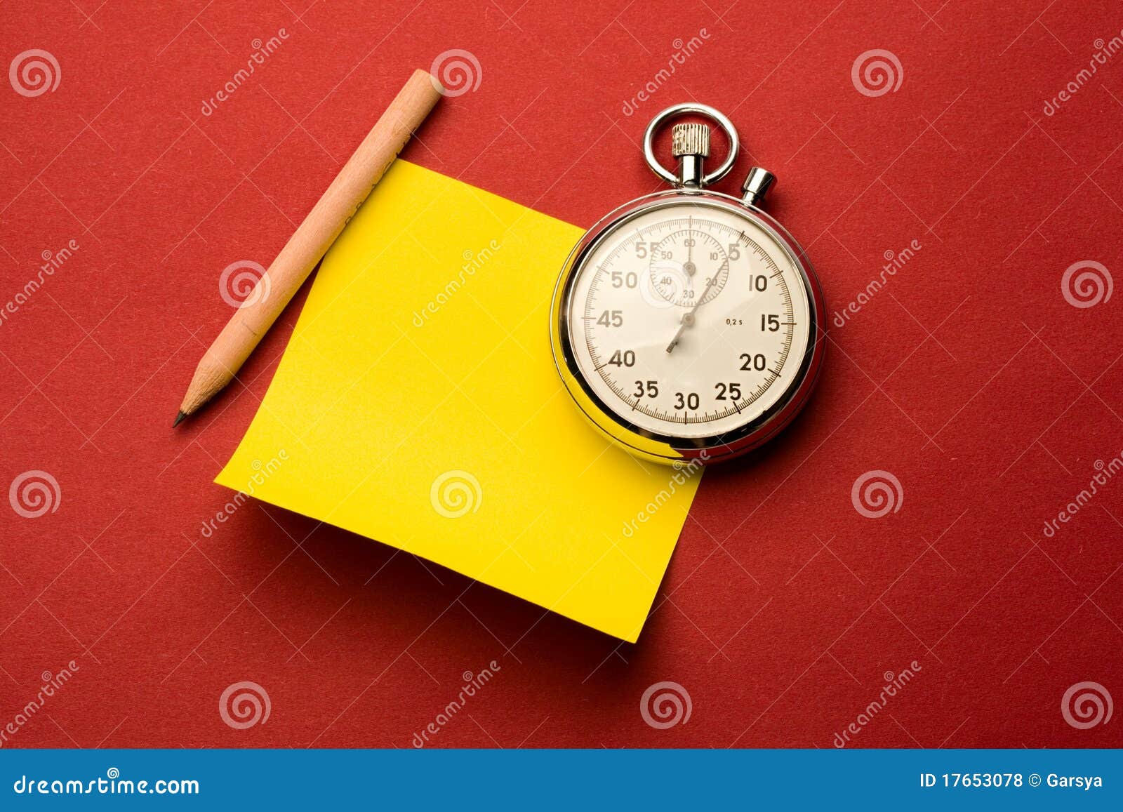 Stopwatch, Pencil and Label Stock Photo Image of soft, paper 17653078