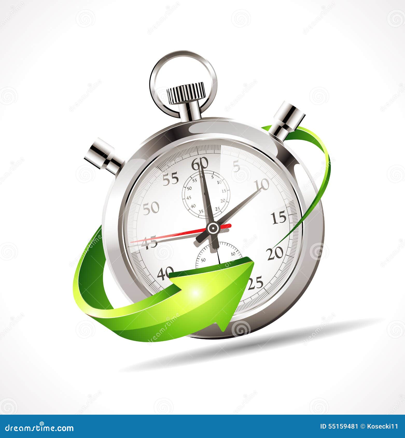 hand finger sports stopwatch, speed meter. Time clock arrows are an  accurate instrument. Run Stock Vector