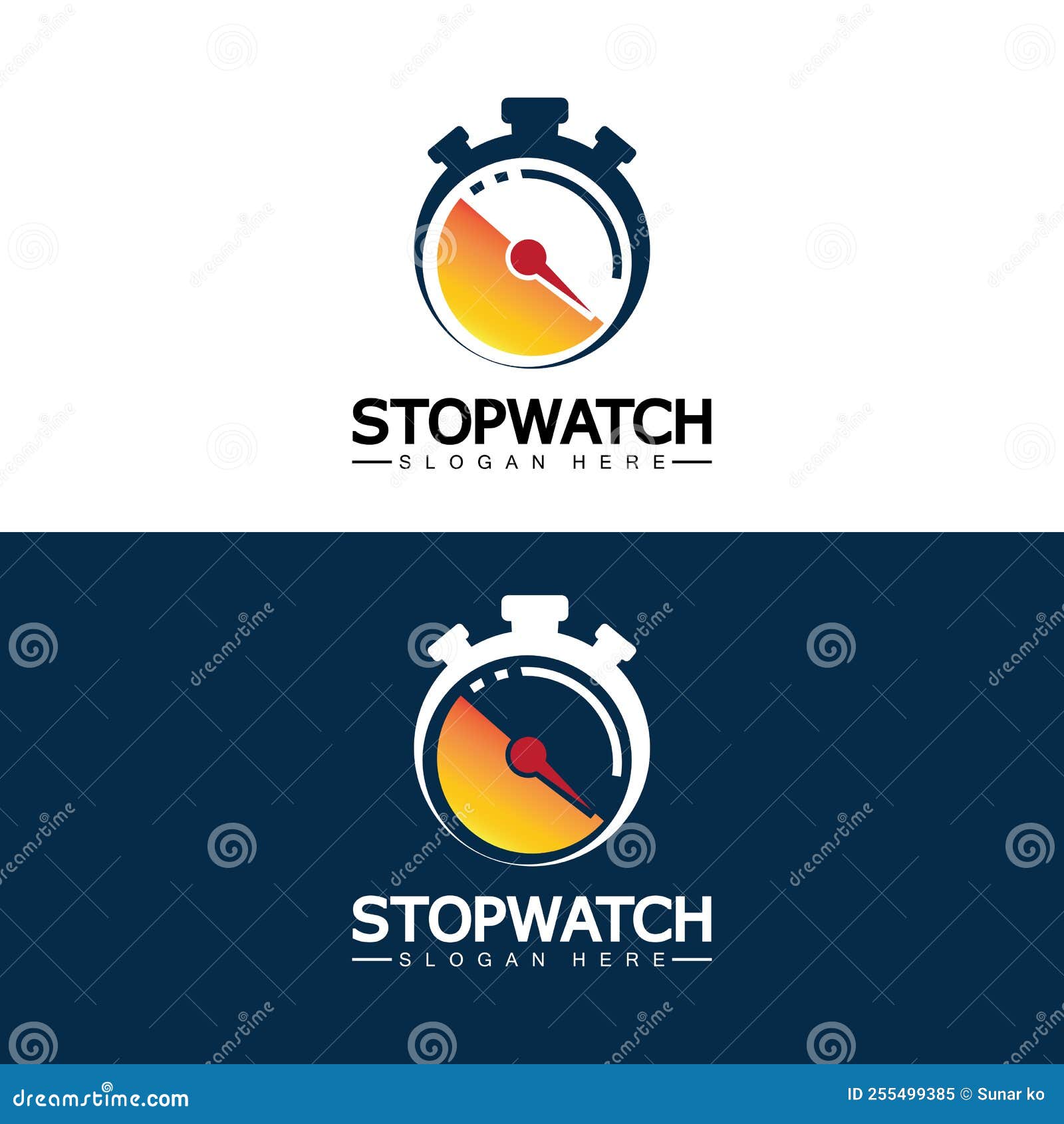 Stopwatch Timer Logo Design Vector Icon Symbol Illustration Template