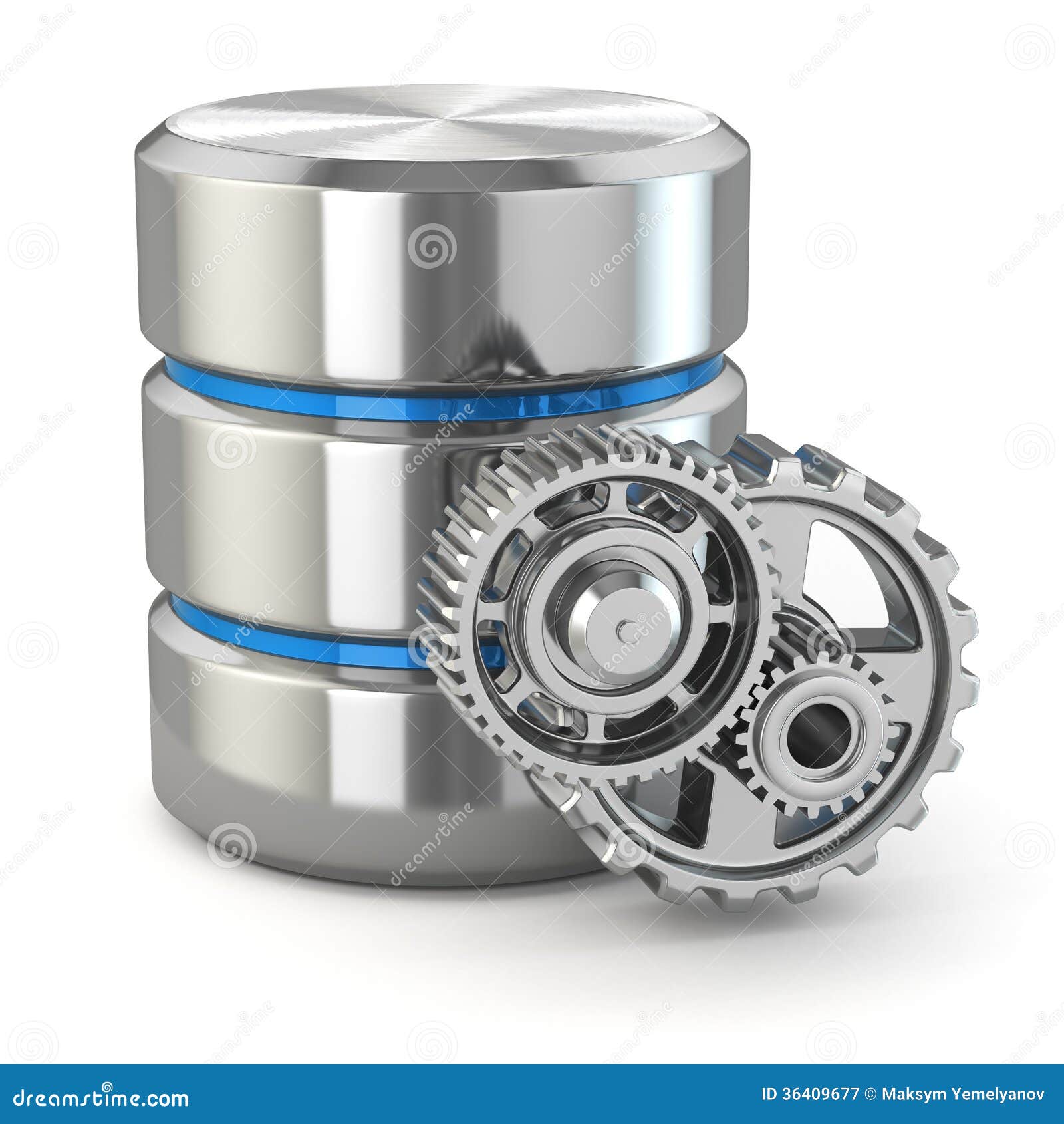 storage administration concept. database  and gears.