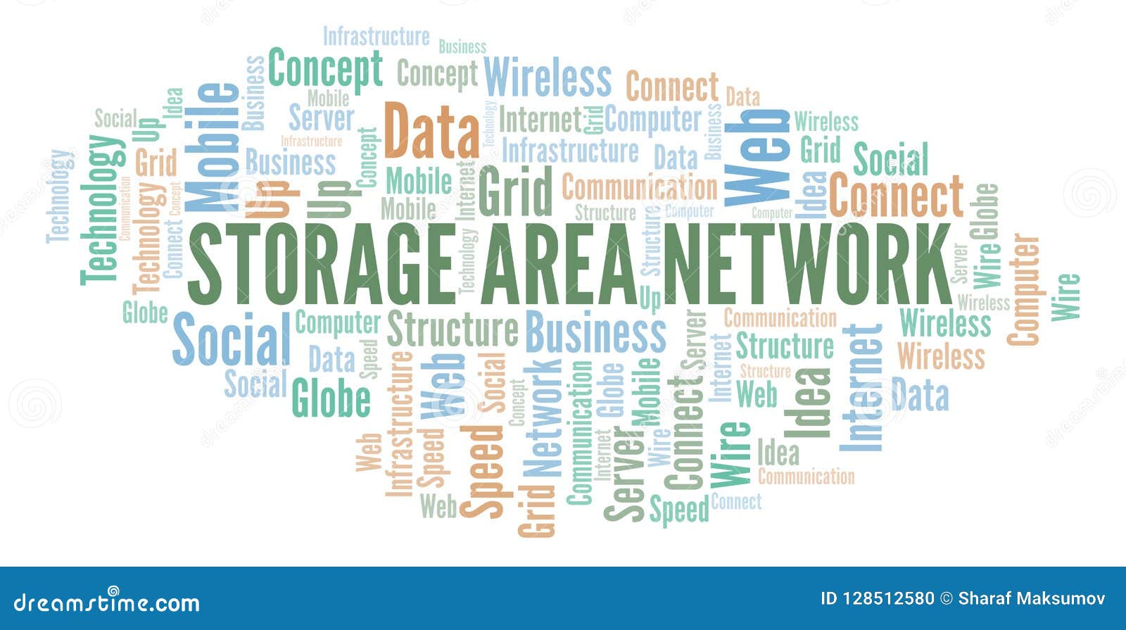 Storage Area Network Word Cloud. Stock Illustration Illustration of