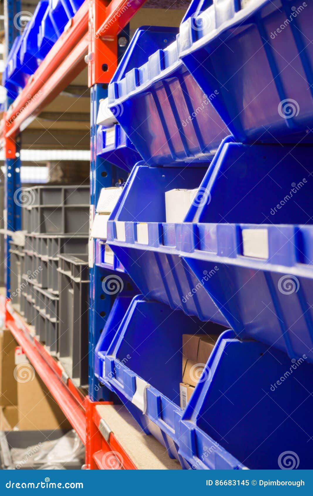 Warehouse Storage Bins and Racks Stock Image Image of racks