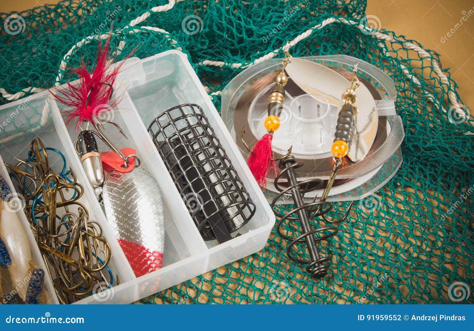 Storage Box with Accessories for Fishing. Stock Photo Image of