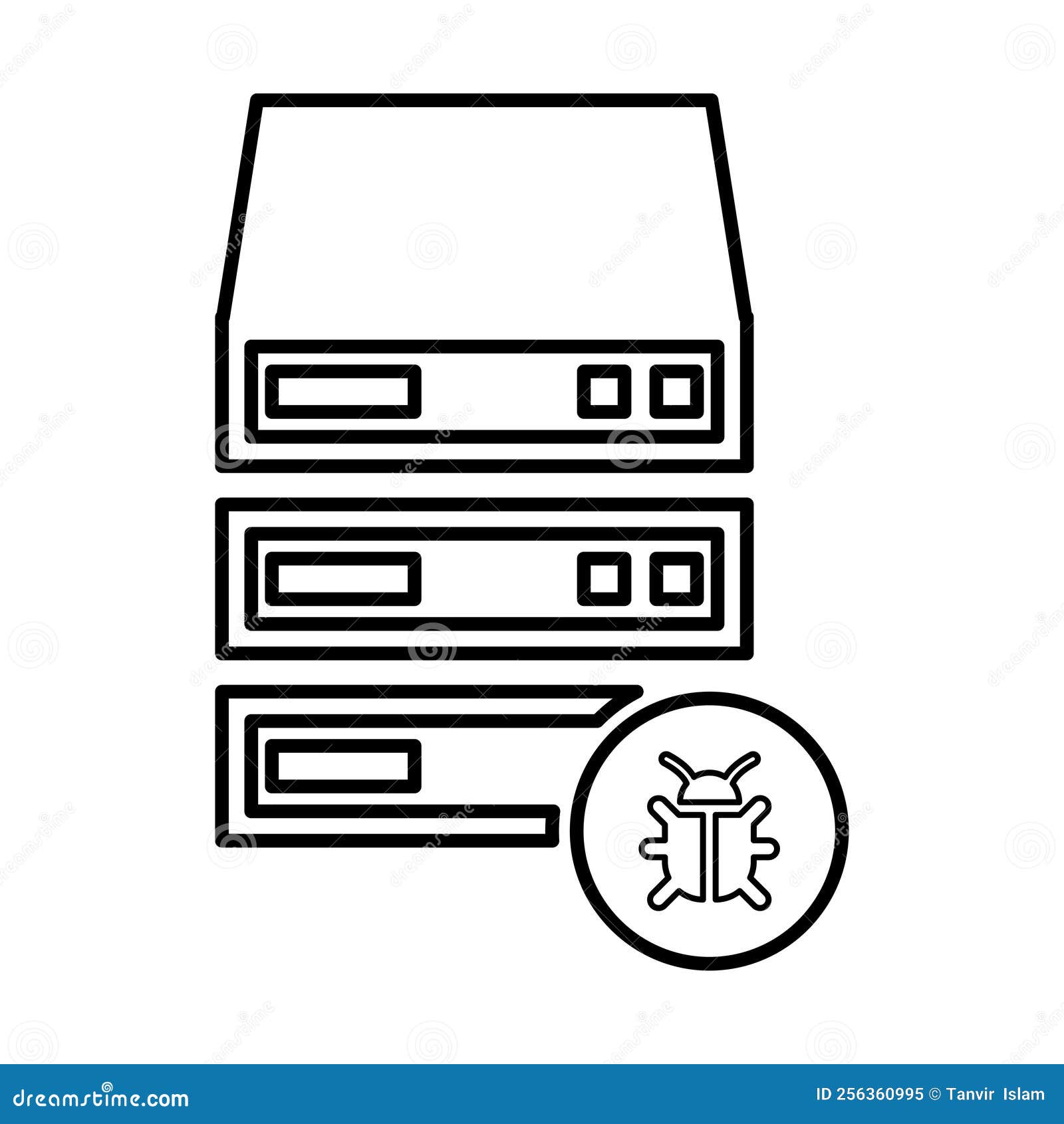 Storage Bug Icon stock vector. Illustration of security 256360995