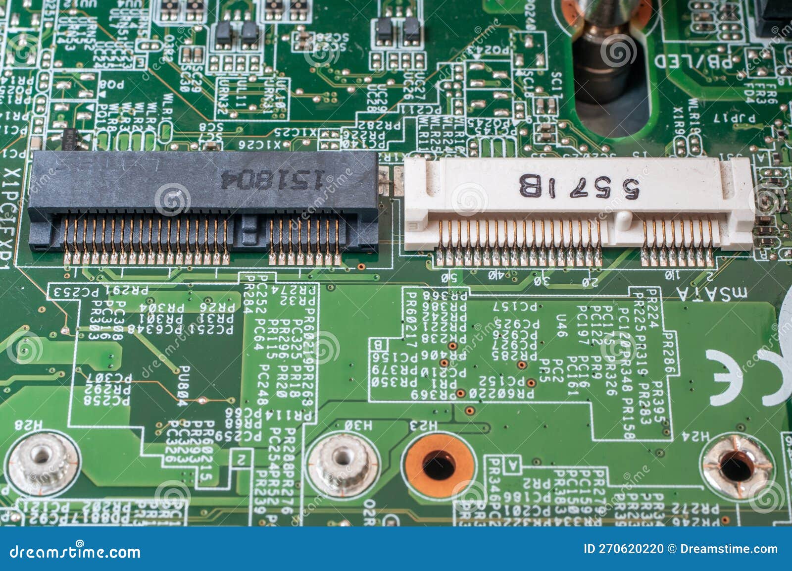 Storage Device Interface on Computer Motherboard Stock Photo Image of