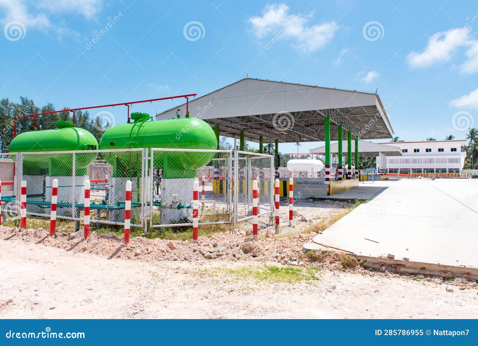 Storage of Gasoline Green Color Stock Image Image of business
