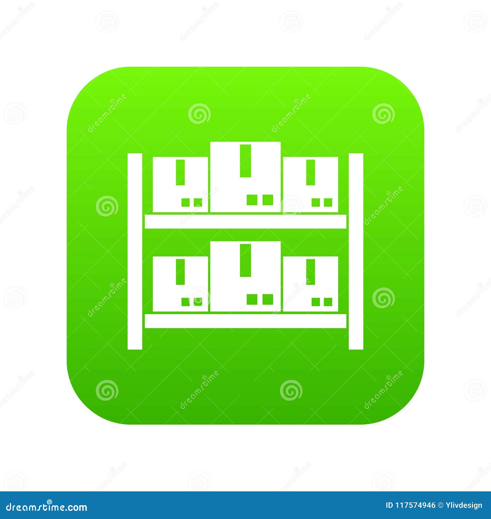 Storage of Goods in Warehouse Icon Digital Green Stock Vector ...