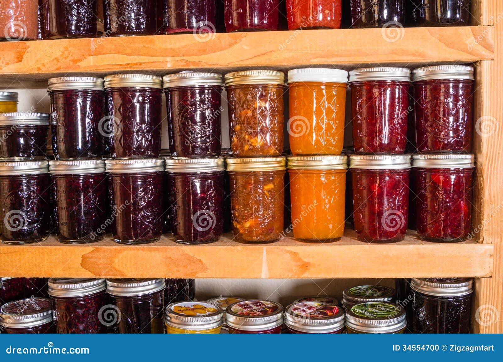 Storage Shelves With Canned Goods Stock Photo - Image ...