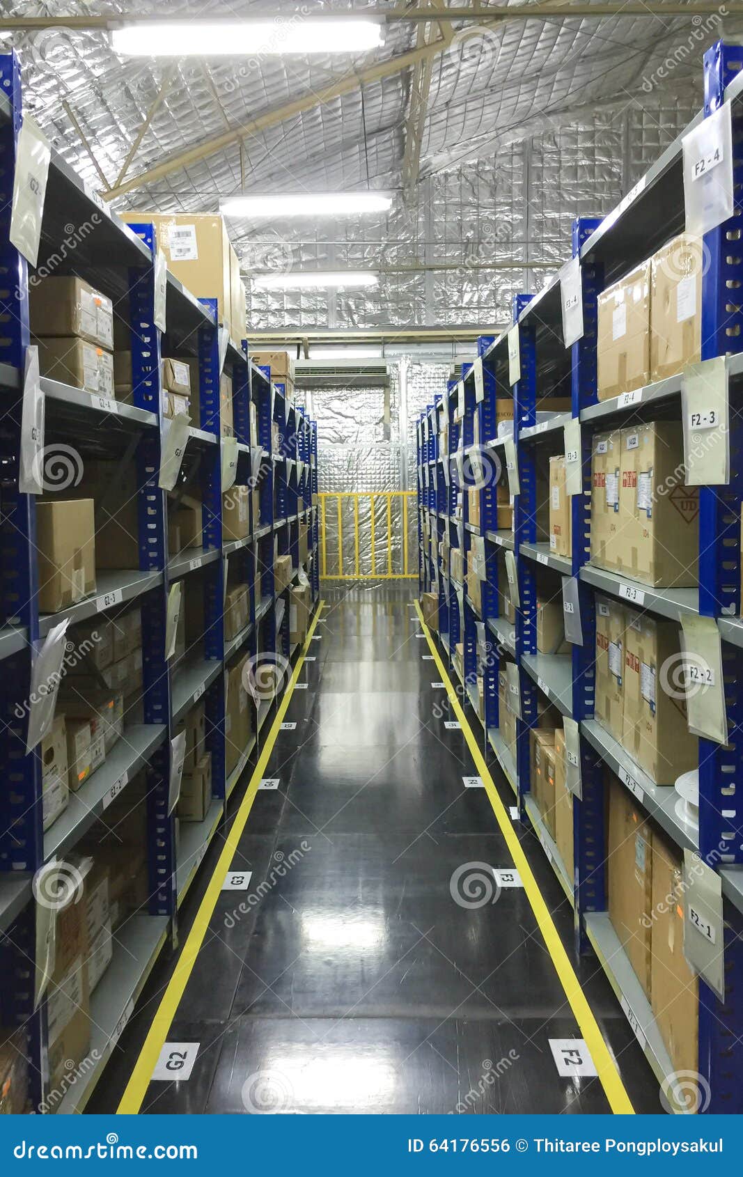 Storage stand in warehouse stock photo. Image of warehouse 64176556