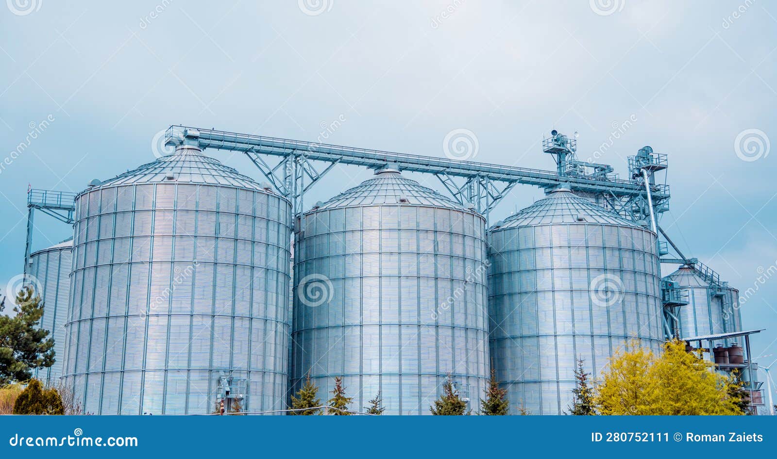 Storage Tanks Cultivated Agricultural Crops Processing Plant Stock