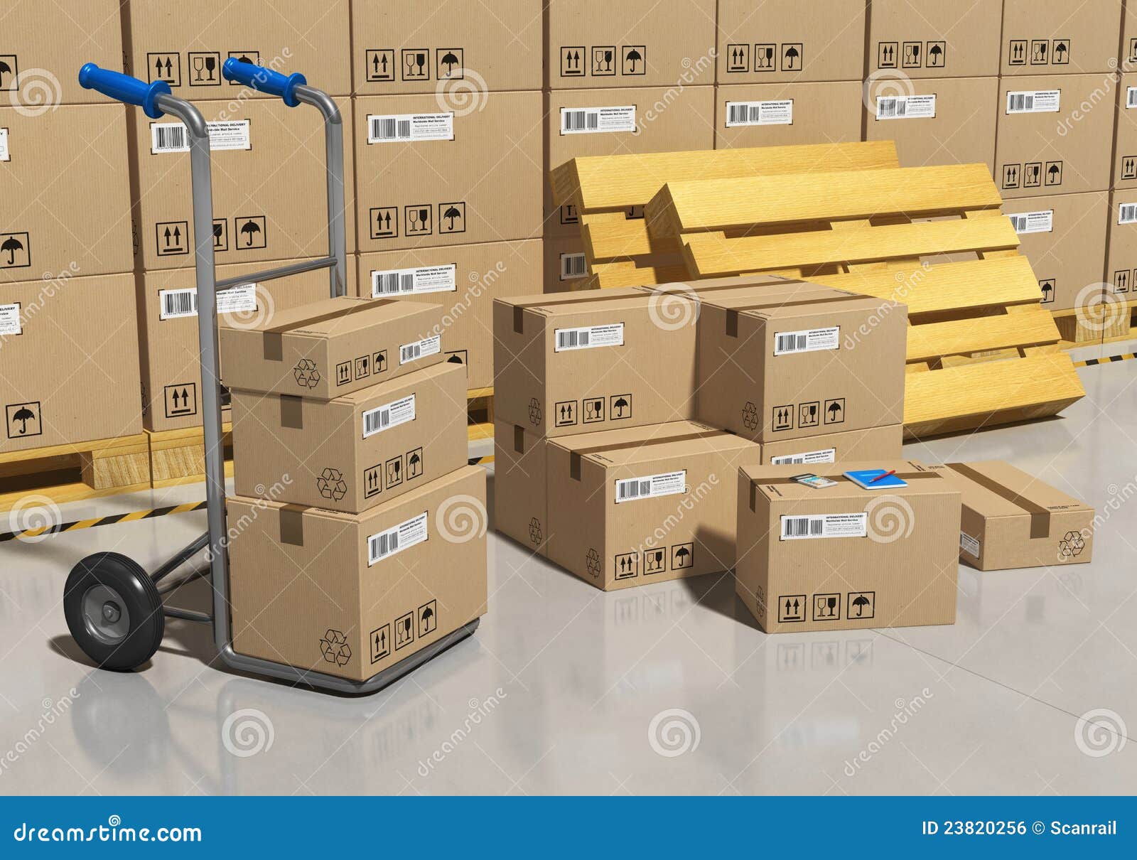 storage warehouse with packaged goods