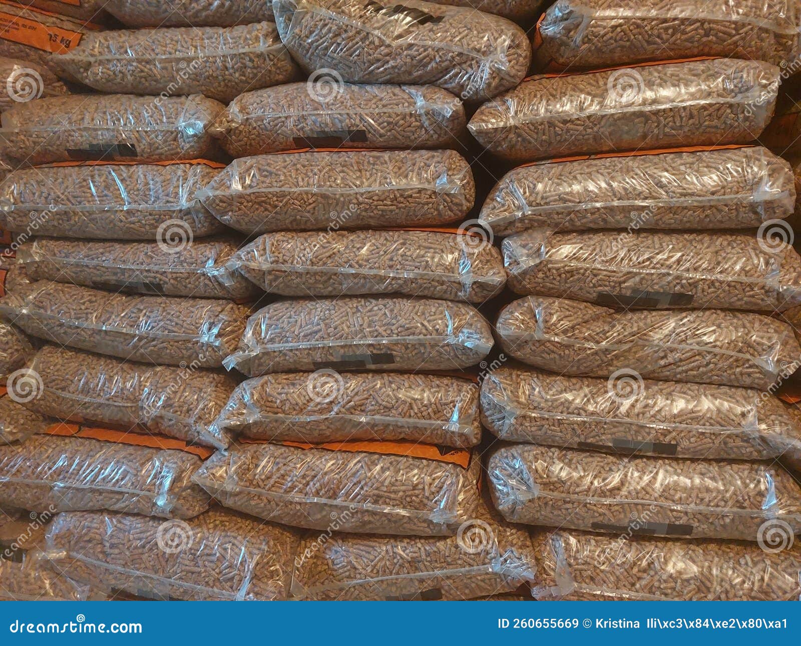 Storage of wood pellet stock image. Image of indoor 260655669