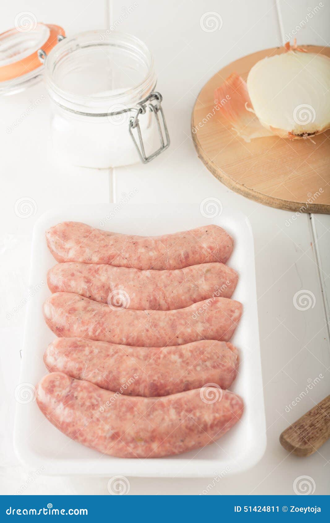 Store Bought Uncooked Meat Sausages Stock Image Image of butcher