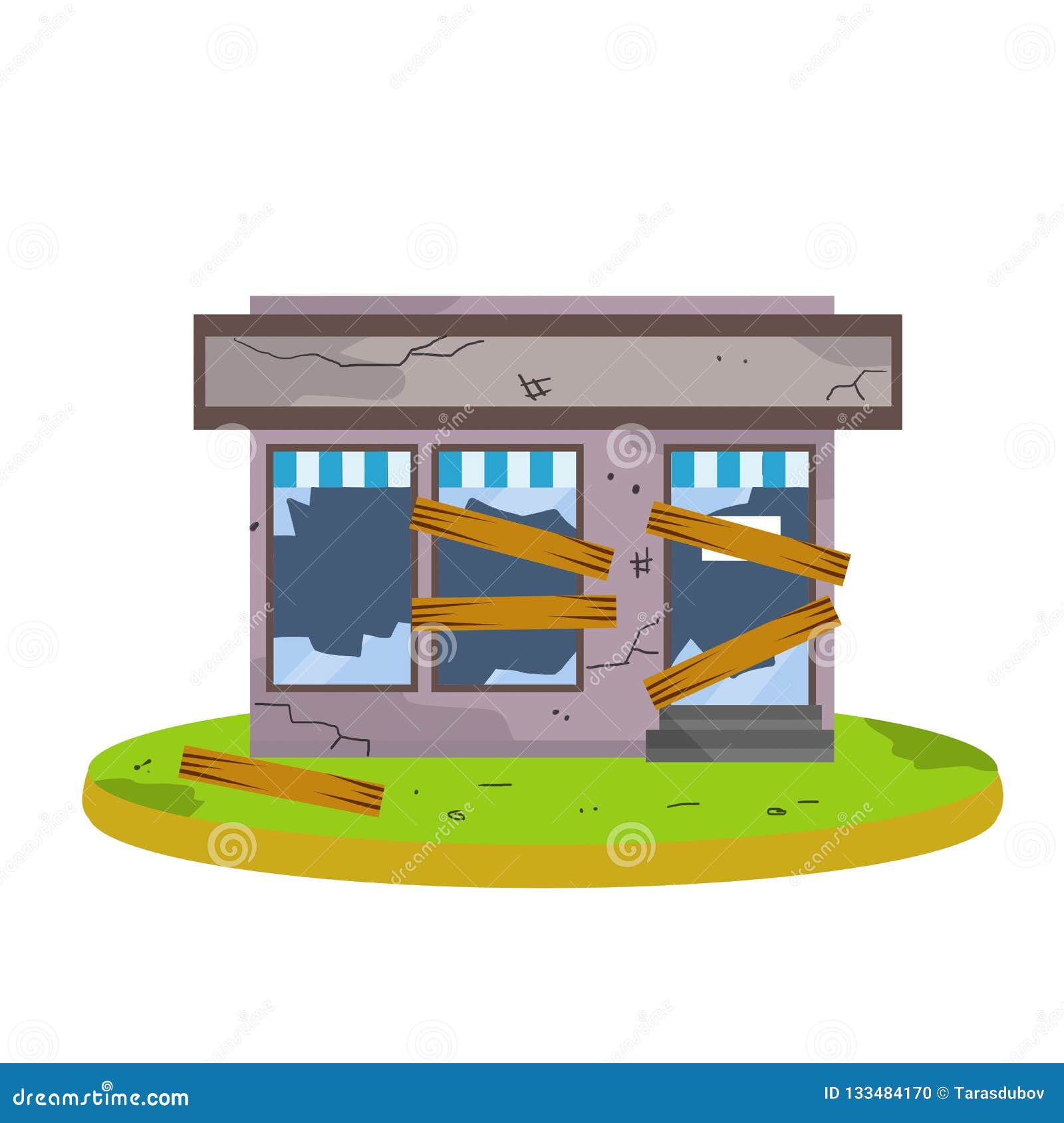 Closed Shop. Cartoon Flat Illustration Stock Illustration - Illustration of  boardedup, bankruptcy: 133484170