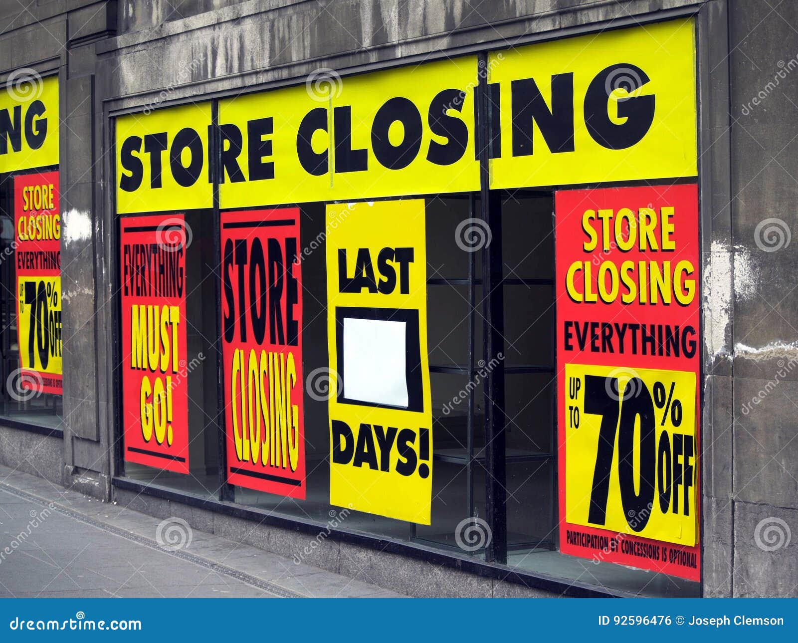Store closing stock photo. Image of closing, reductions 92596476