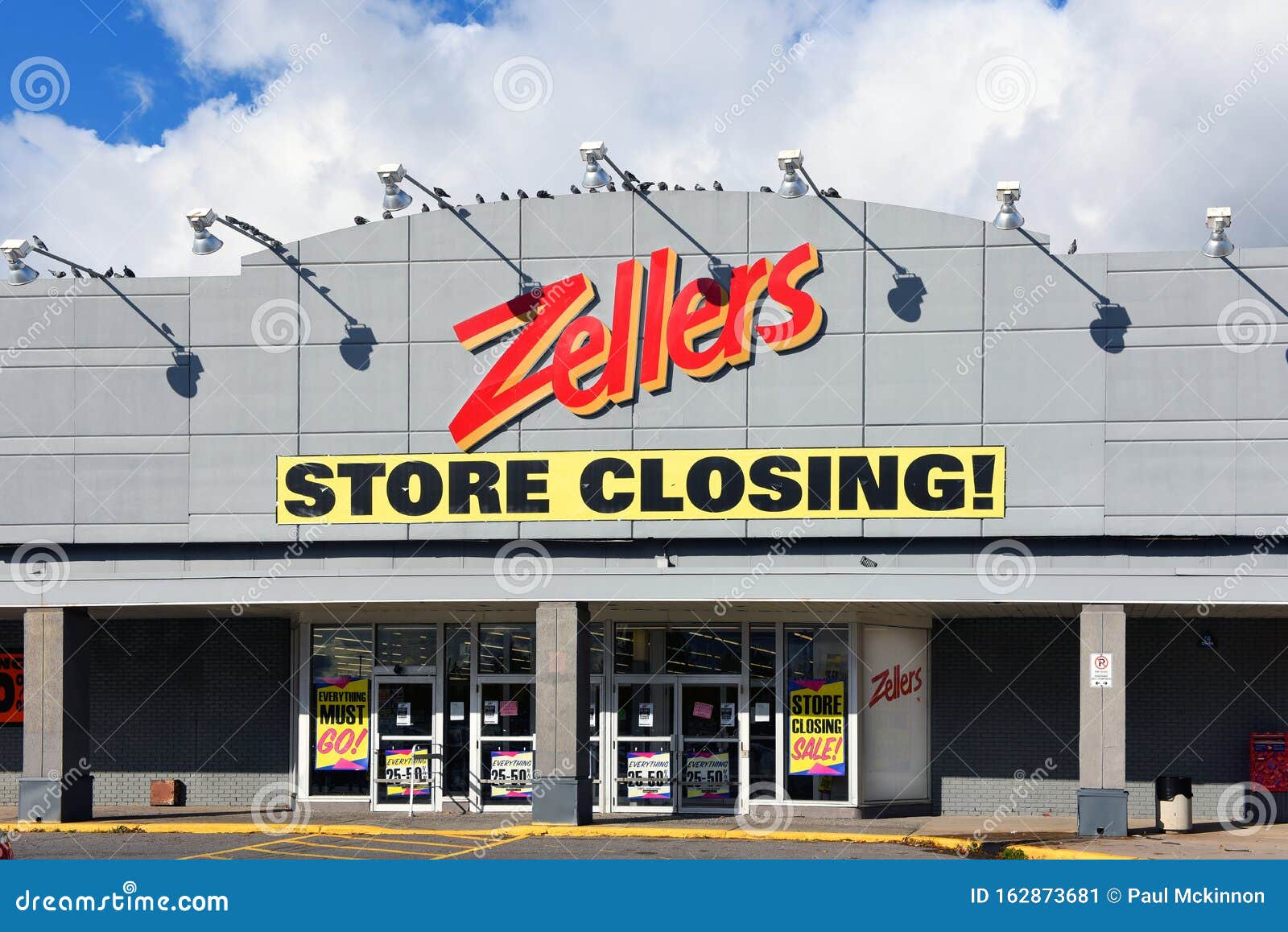 Store Closing Sign on Zeller S Store Editorial Photo Image of brand
