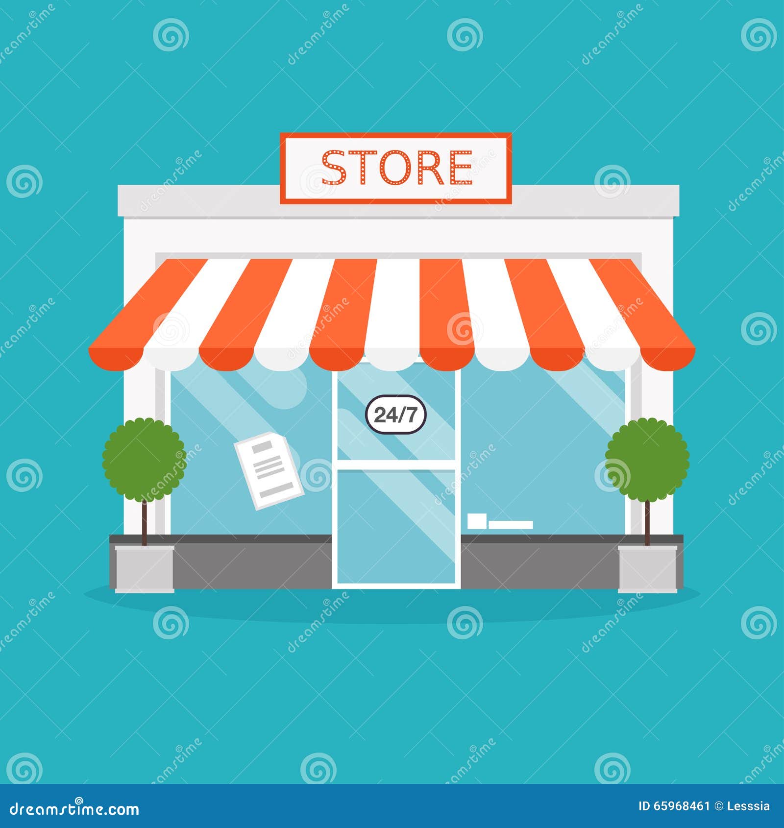 Download Store Facade. Vector Illustration Of Store Building. Stock Vector - Illustration of offer ...