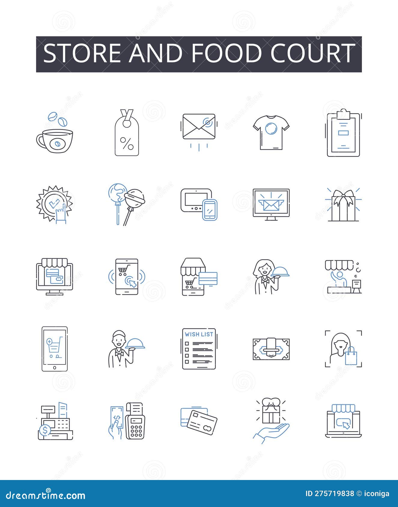 store and food court line icons collection. success, achievement, progress, milest, victory, fulfillment, triumph 