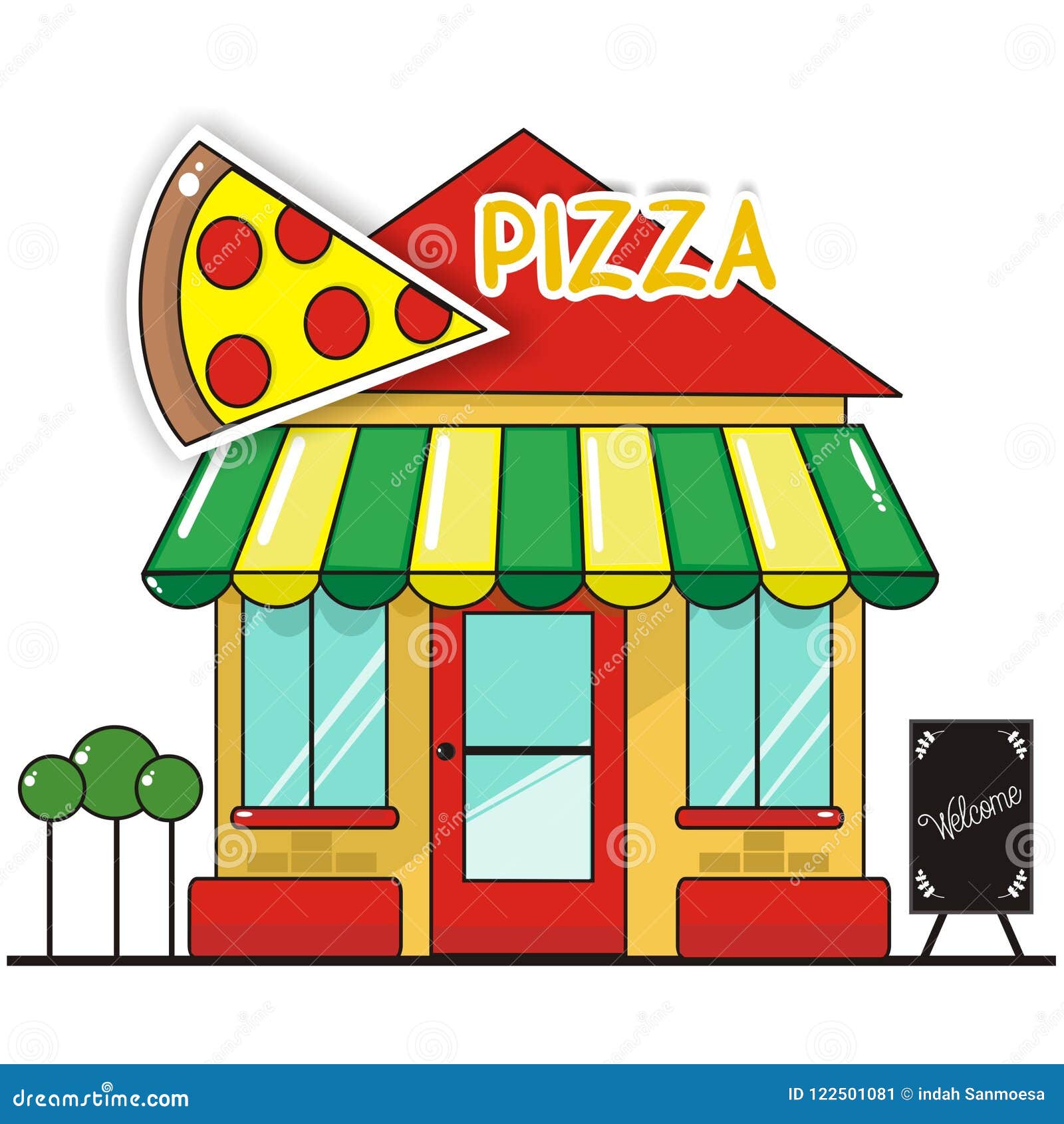 Store vector illustration stock illustration. Illustration of pizza