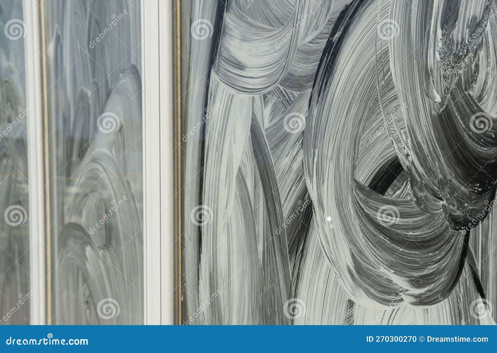 Storefront Glass with White Paint Stock Photo Image of close