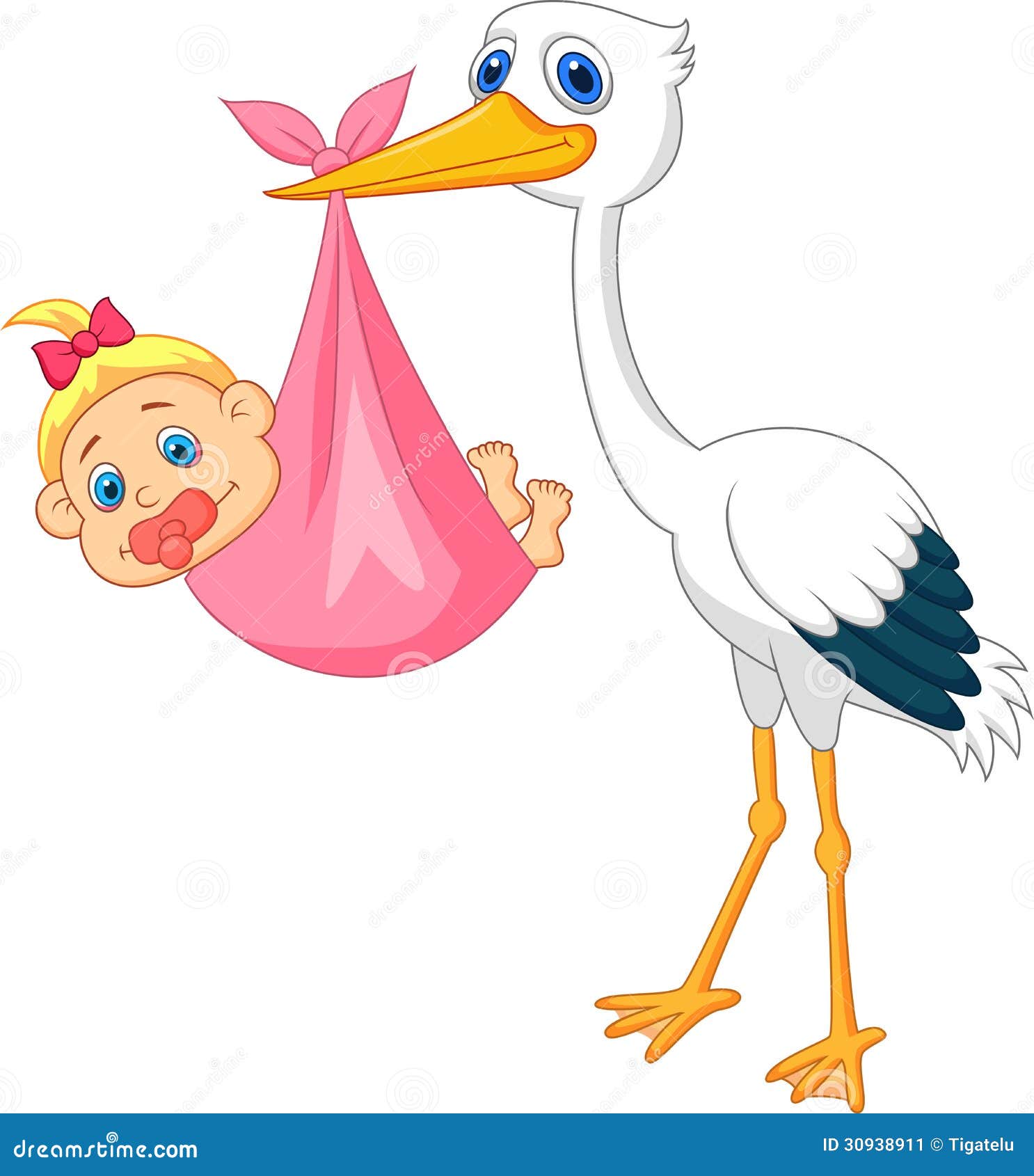 clipart stork with baby girl - photo #21