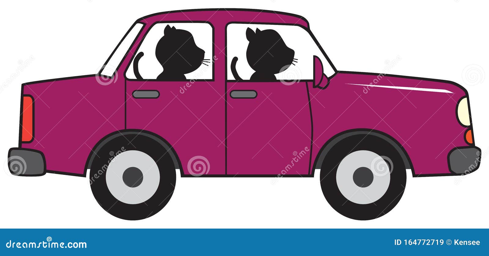 Cartoon Car with Cats stock vector. Illustration of friends 164772719