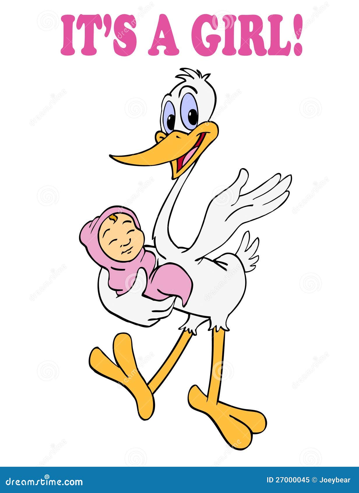 clipart stork with baby girl - photo #49