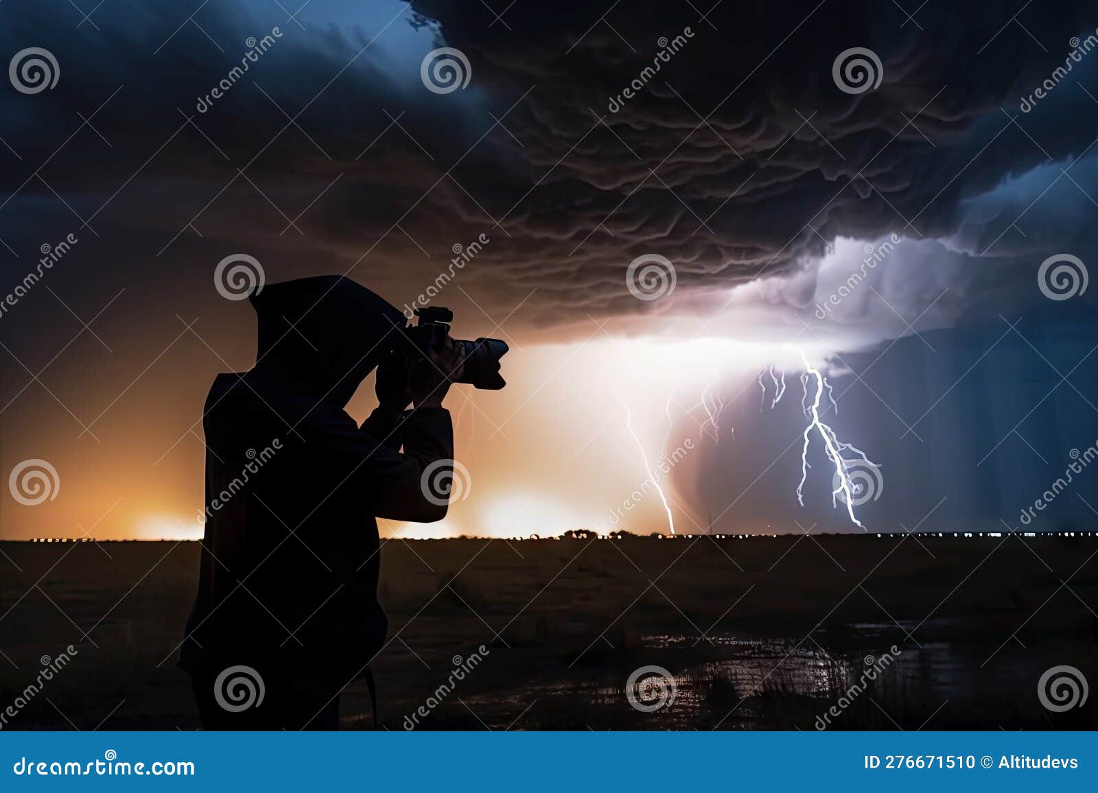 A Storm Chaser Capturing a Closeup View of a Hurricane or Cyclone