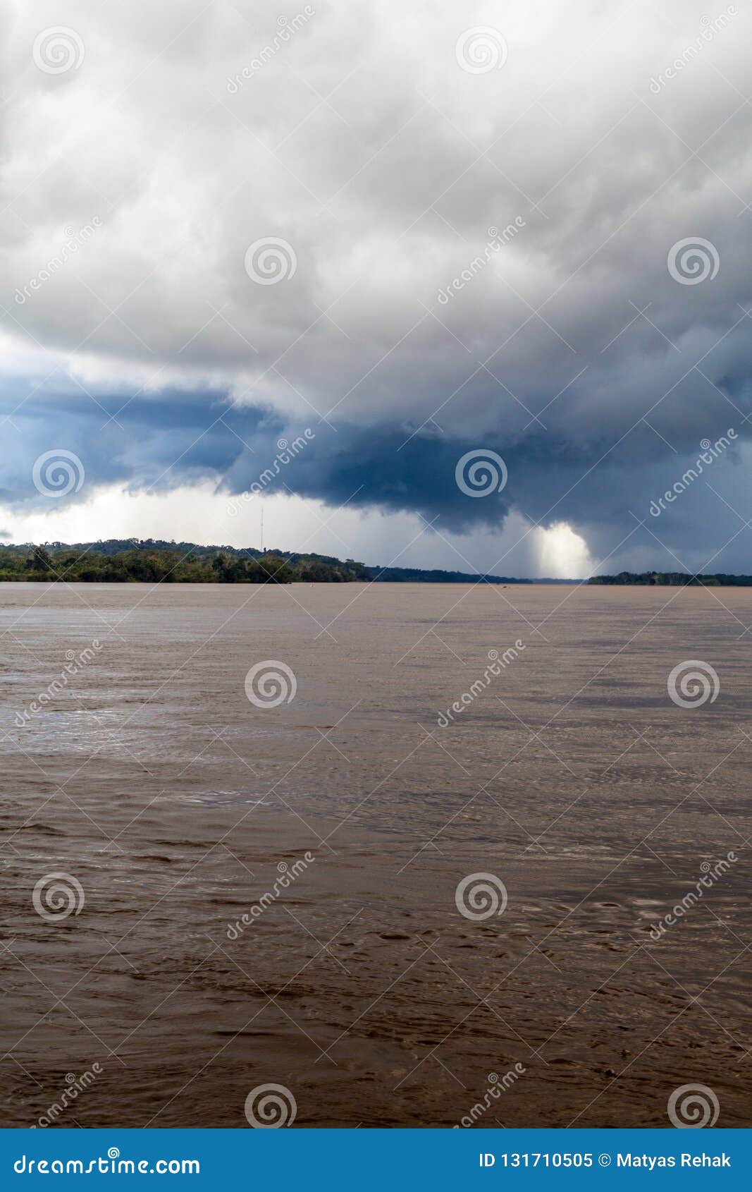 storm clouds over river napo