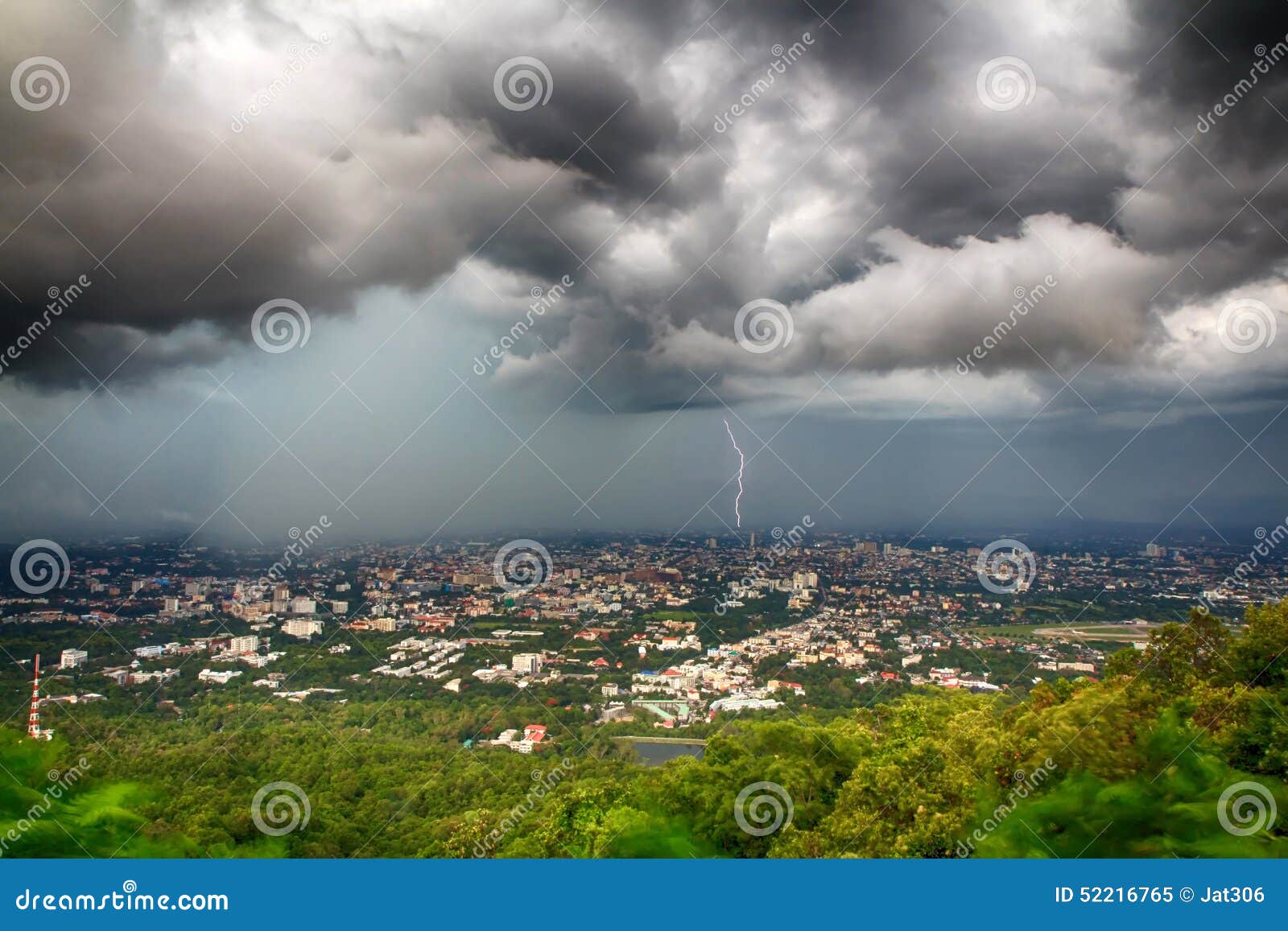 storm clounds over the city