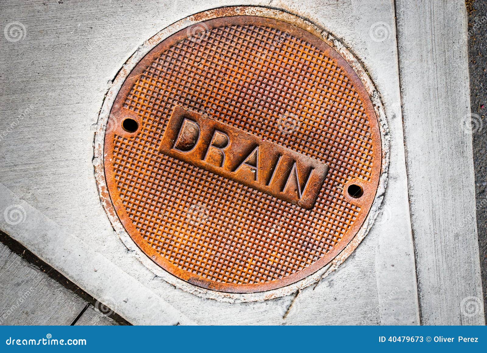 Storm drain cover stock image. Image of sidewalk, hole 40479673