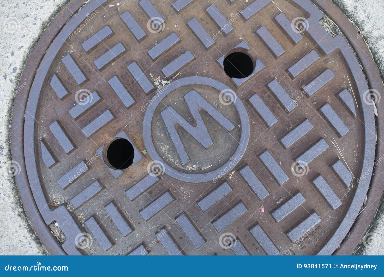 Storm water drain cover. stock image. Image of hole, steel 93841571