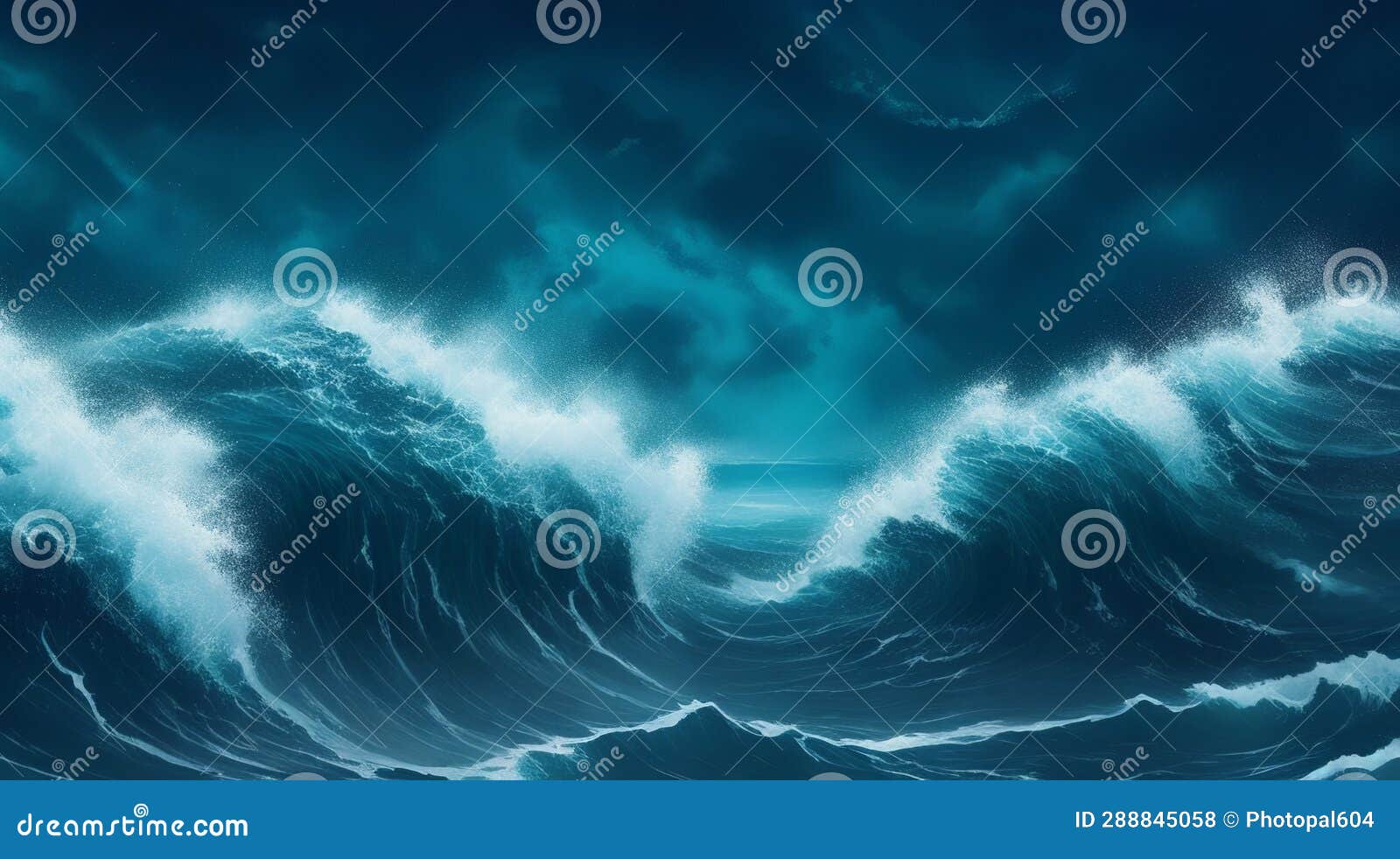 Stormy Sea At Night Intense Ocean Storm With Thunder And Big Waves Stormy Sea At Night Intense Ocean Storm With Thunder And Big Waves