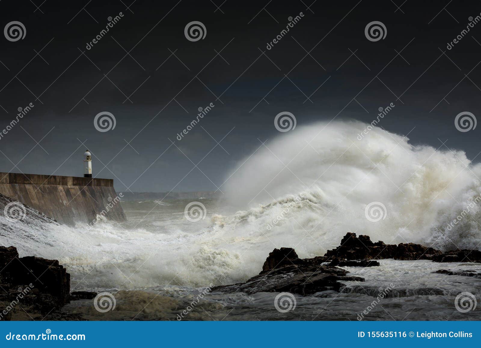 stormy sea at porthcawl
