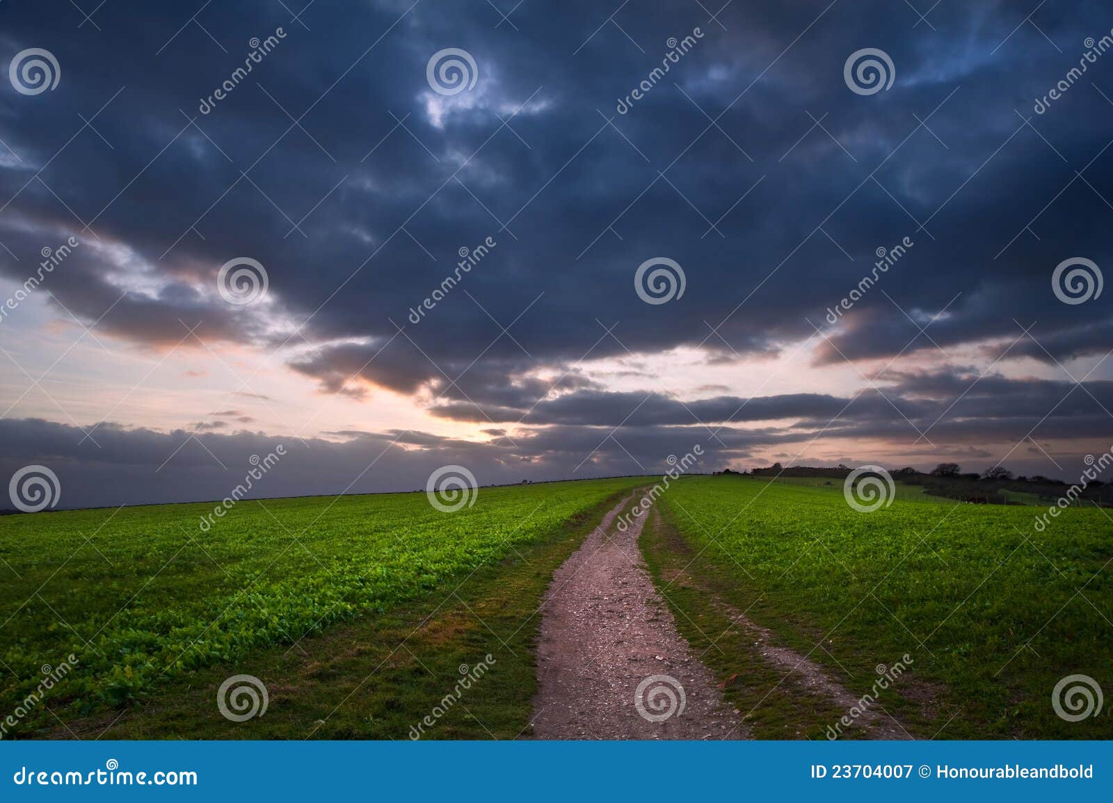 Stormy Sky Over Countryside Landscape Stock Image Image of foliage