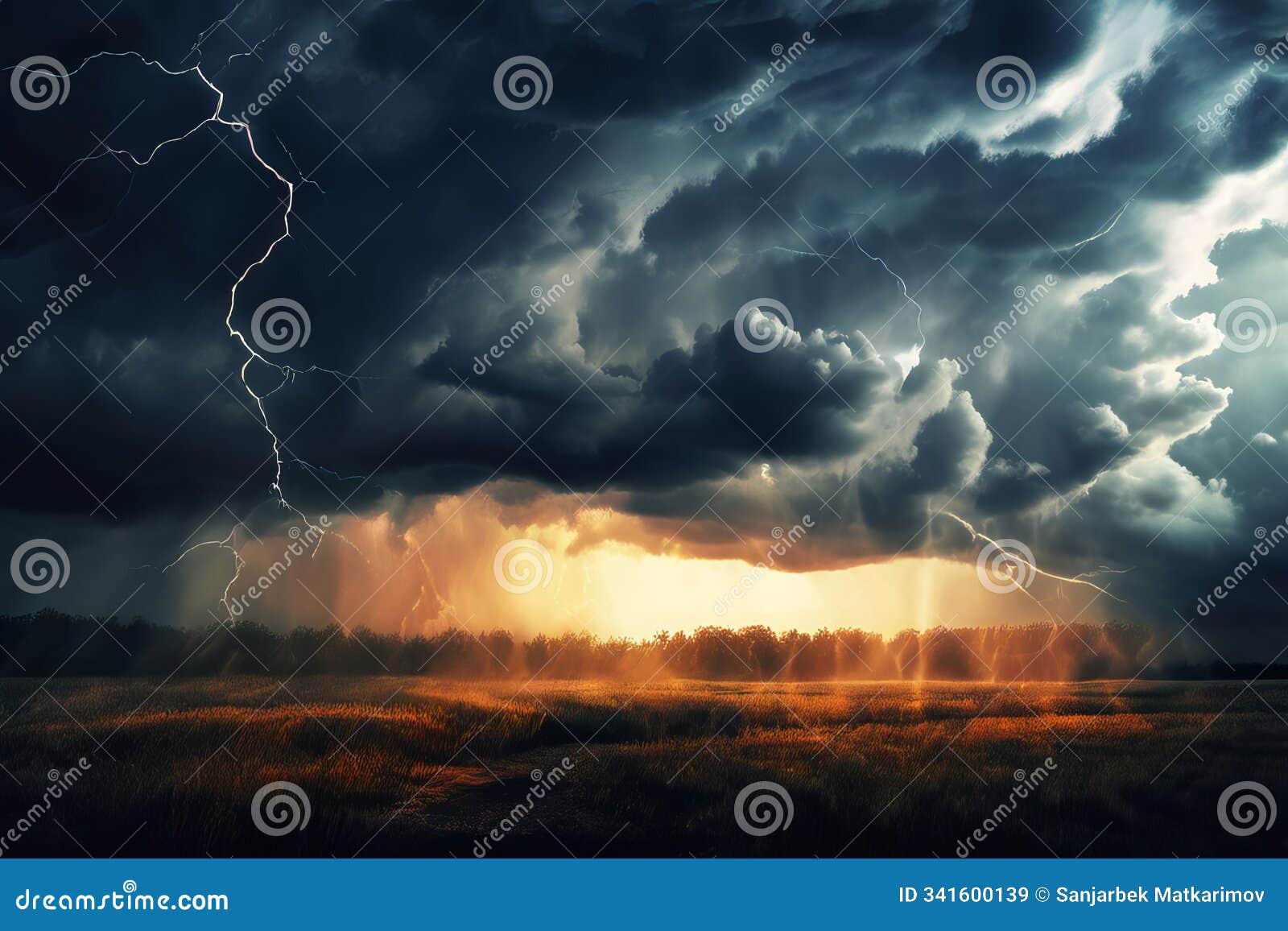 stormy weather a d representation of a stormy day with lightning