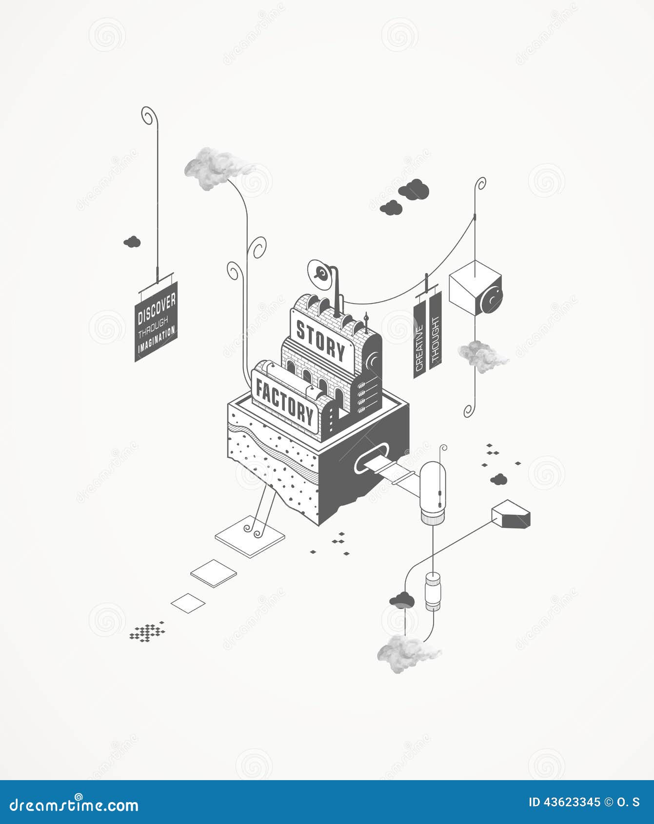 Story Factory stock vector. Illustration of city, center 43623345