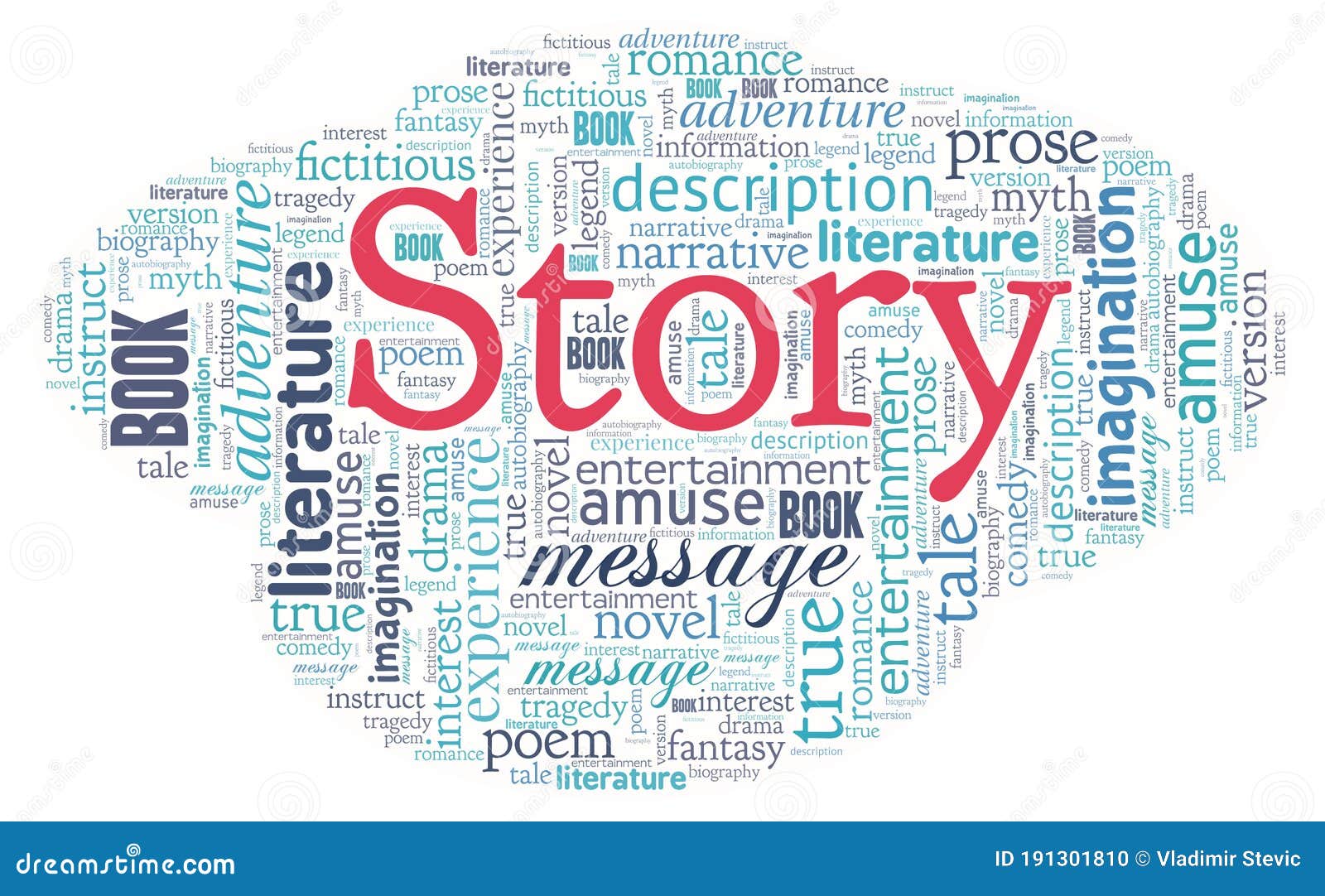 story word cloud  on a white background