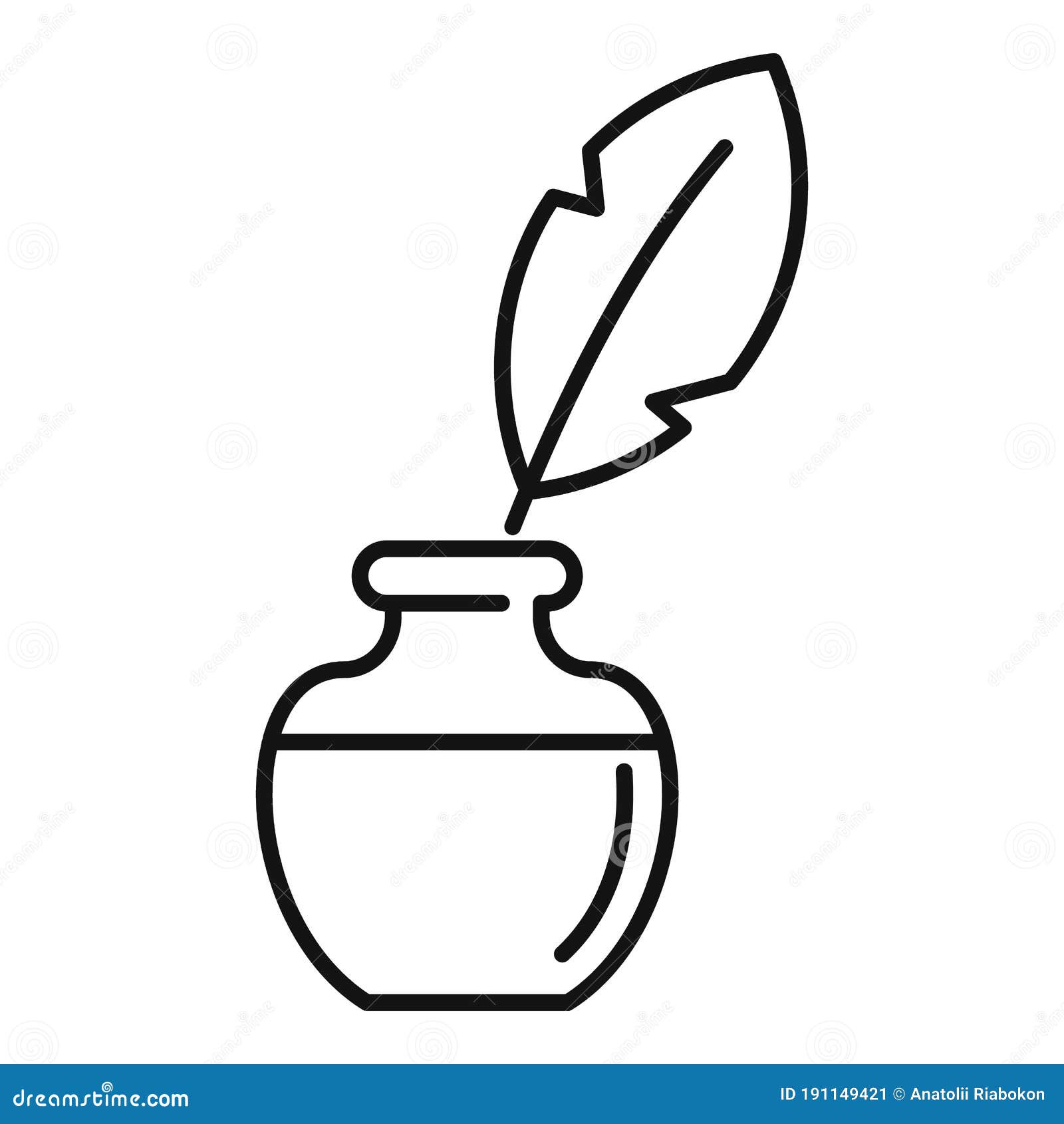 storyteller ink feather icon, outline style