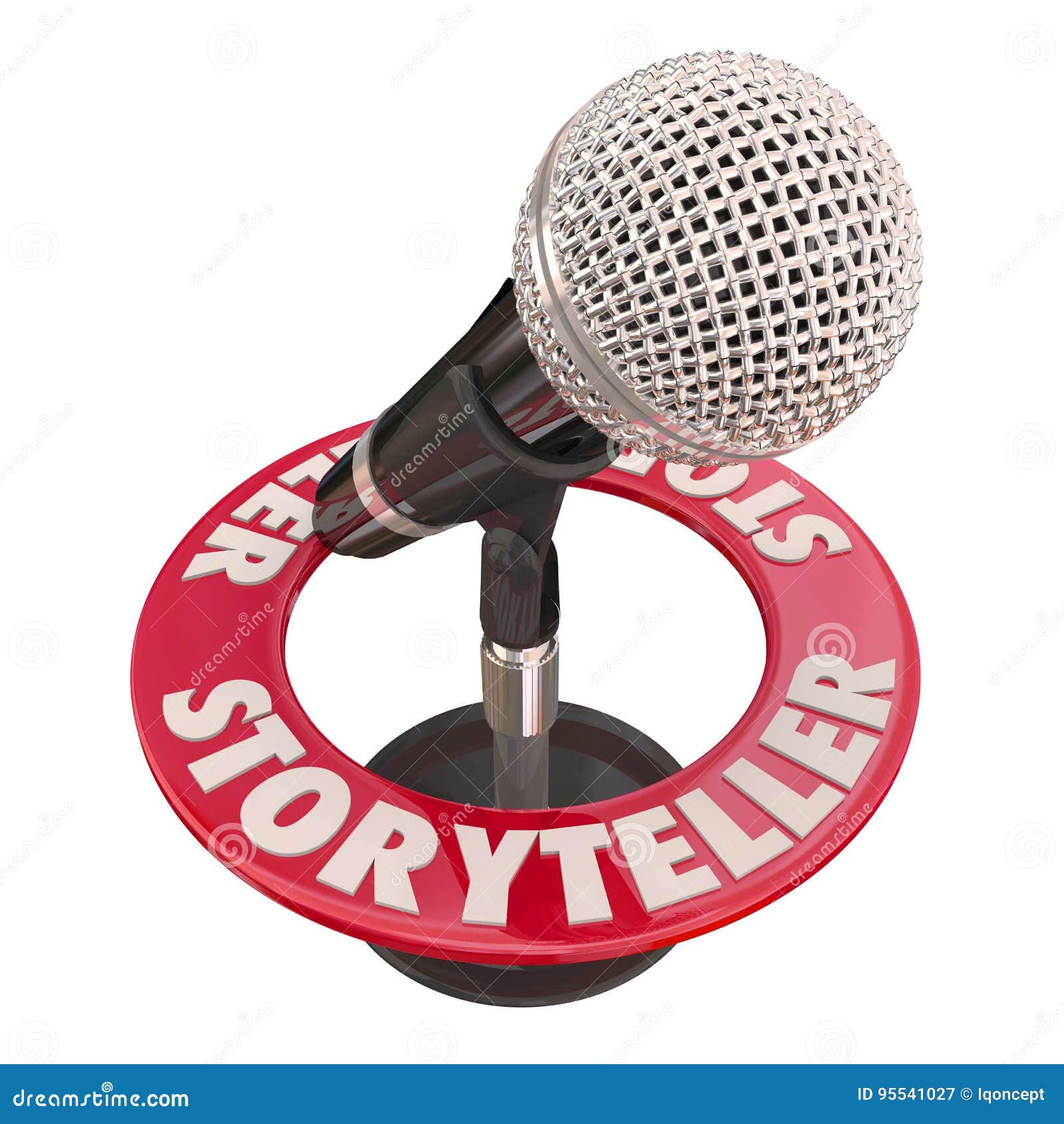storyteller microphone speaker guest host telling tales 3d illus
