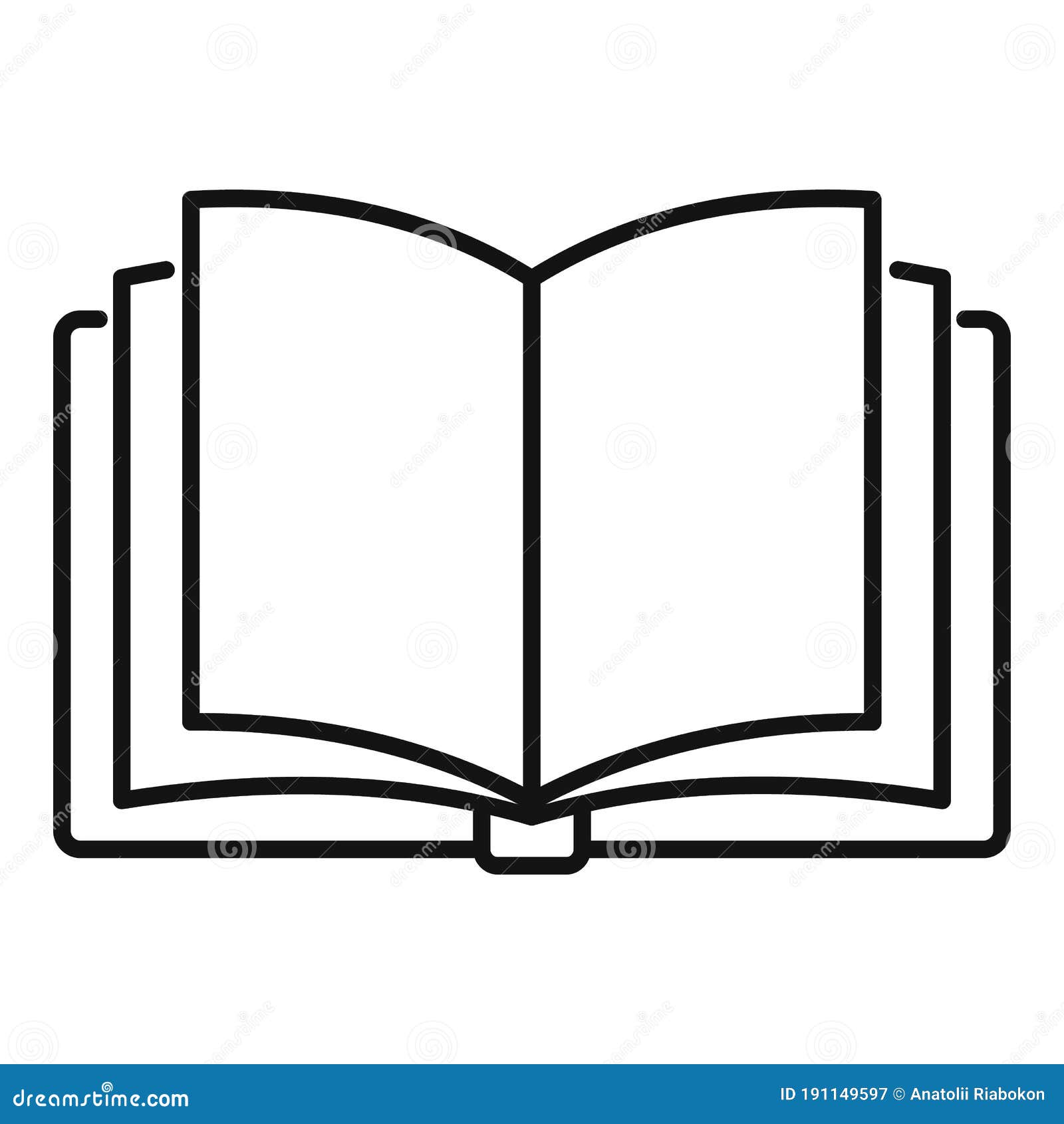 storyteller open book icon, outline style