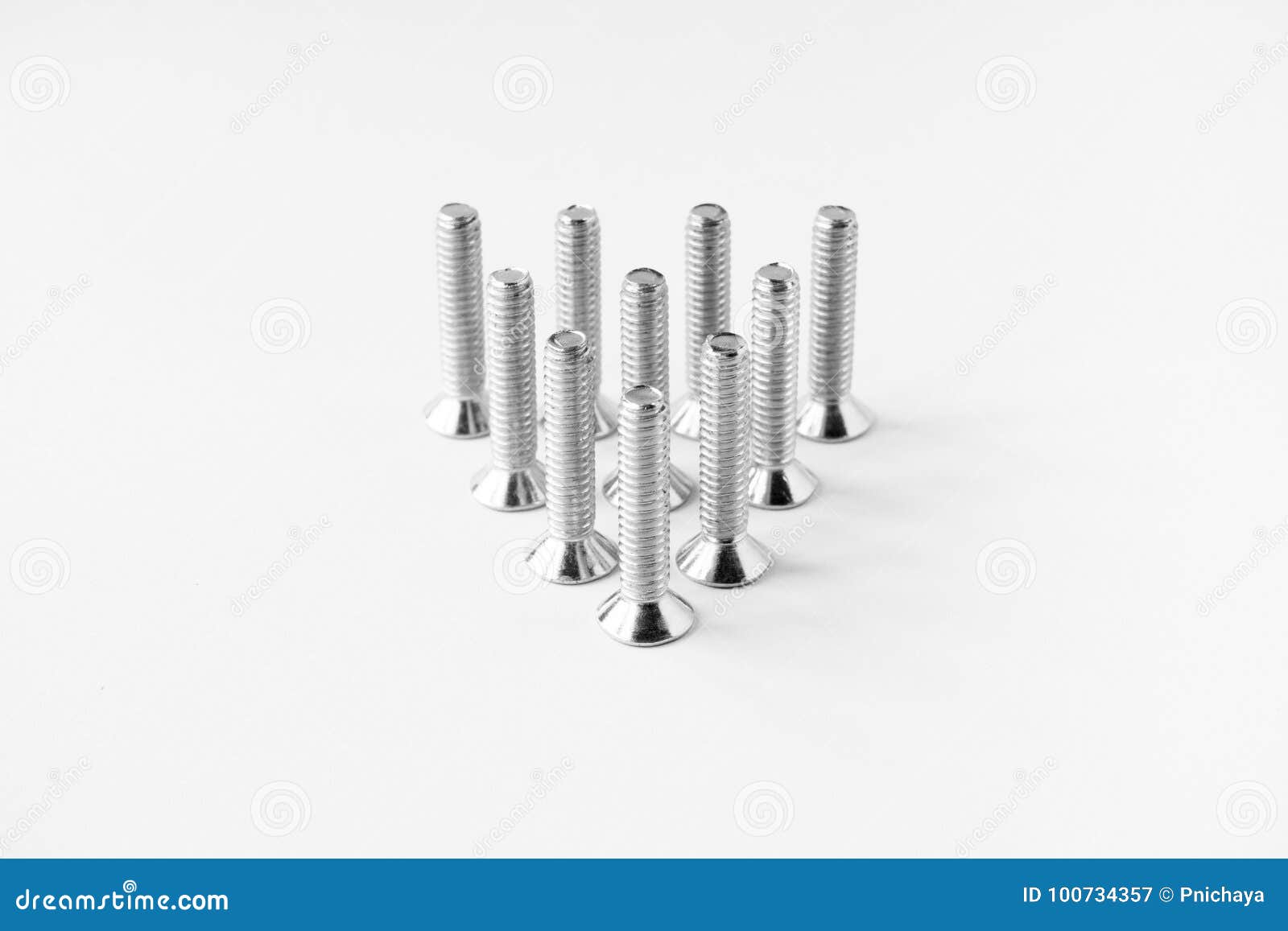 Stove Bolts or Screws on White Background Stock Image Image of silver