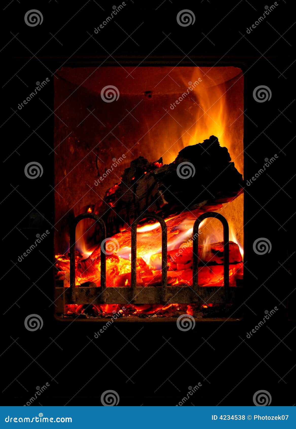 Stove fire stock photo. Image of warmth, yellow, sparkle 4234538