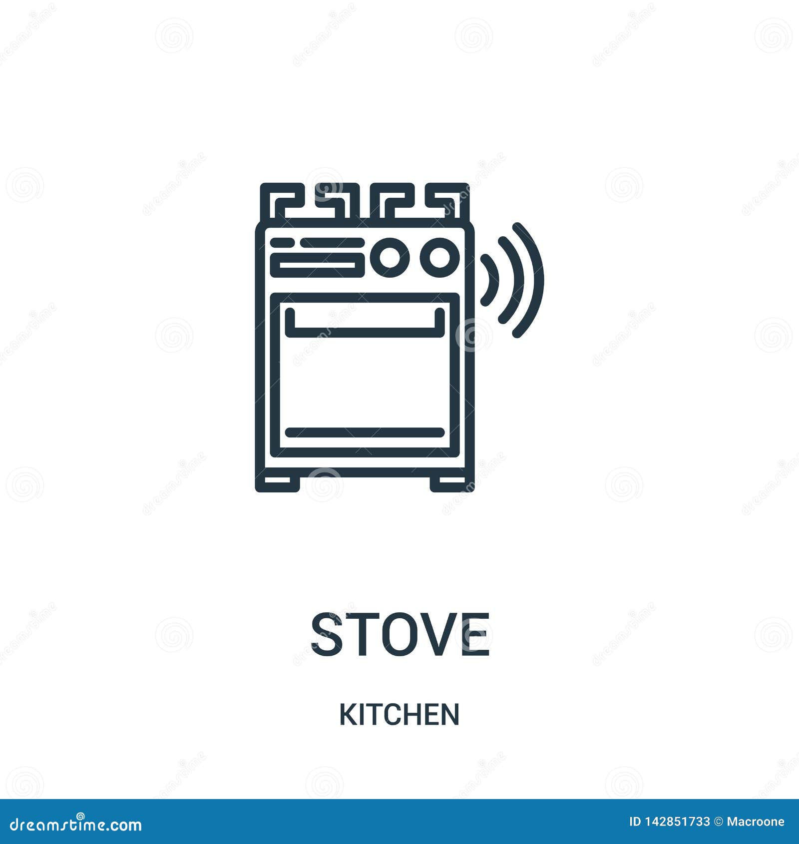 Stove Icon Vector from Kitchen Collection. Thin Line Stove Outline Icon
