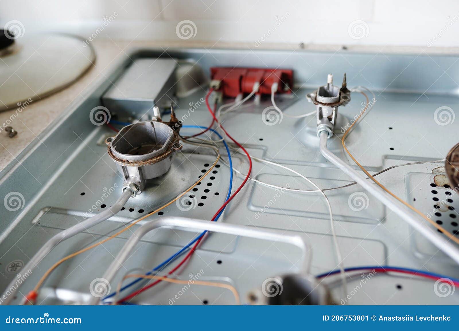 Stove Repair in the Kitchen . Oven Repair Stock Image Image of metal, service 206753801