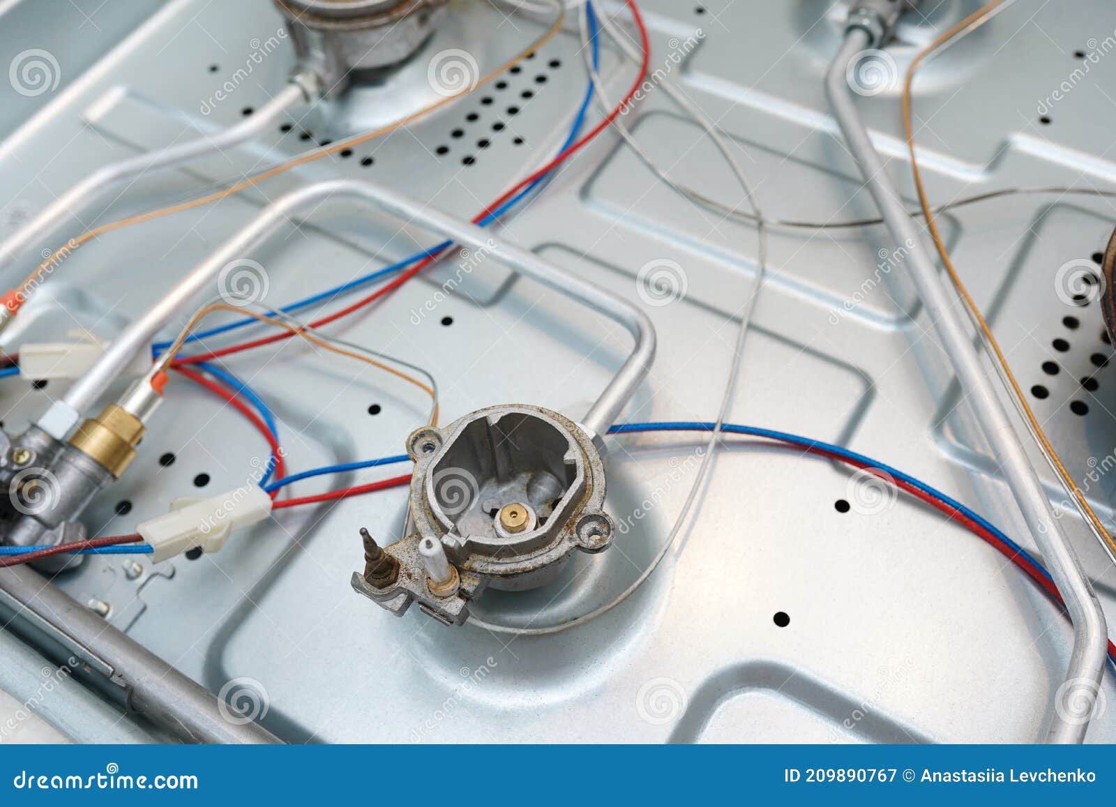 Stove Repair in the Kitchen . Oven Repair Stock Image Image of cooktop, metal 209890767