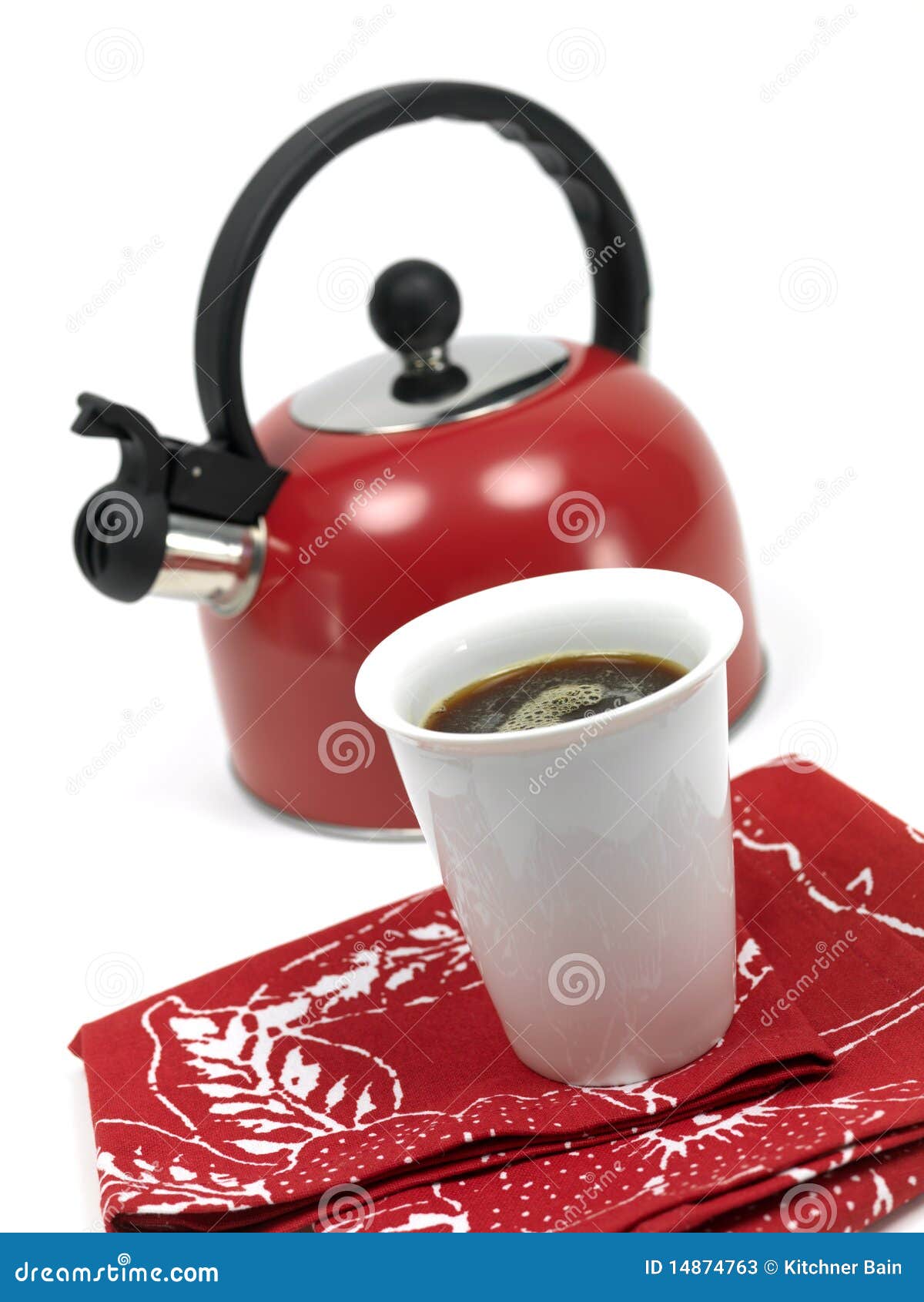 Stove Top Kettle and Coffee Stock Image Image of coffee, metal 14874763